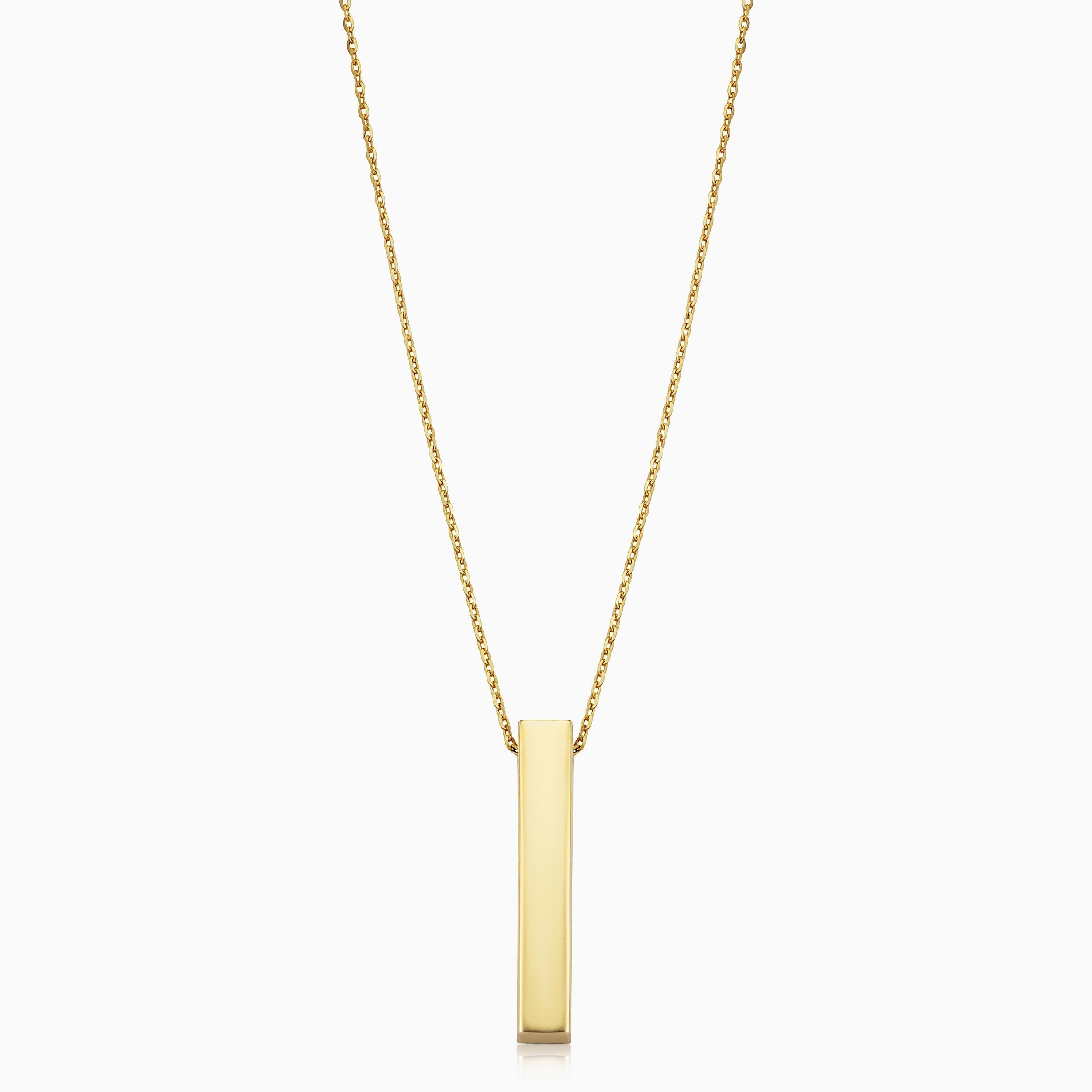 10K Gold Brooklyn Bar Necklace