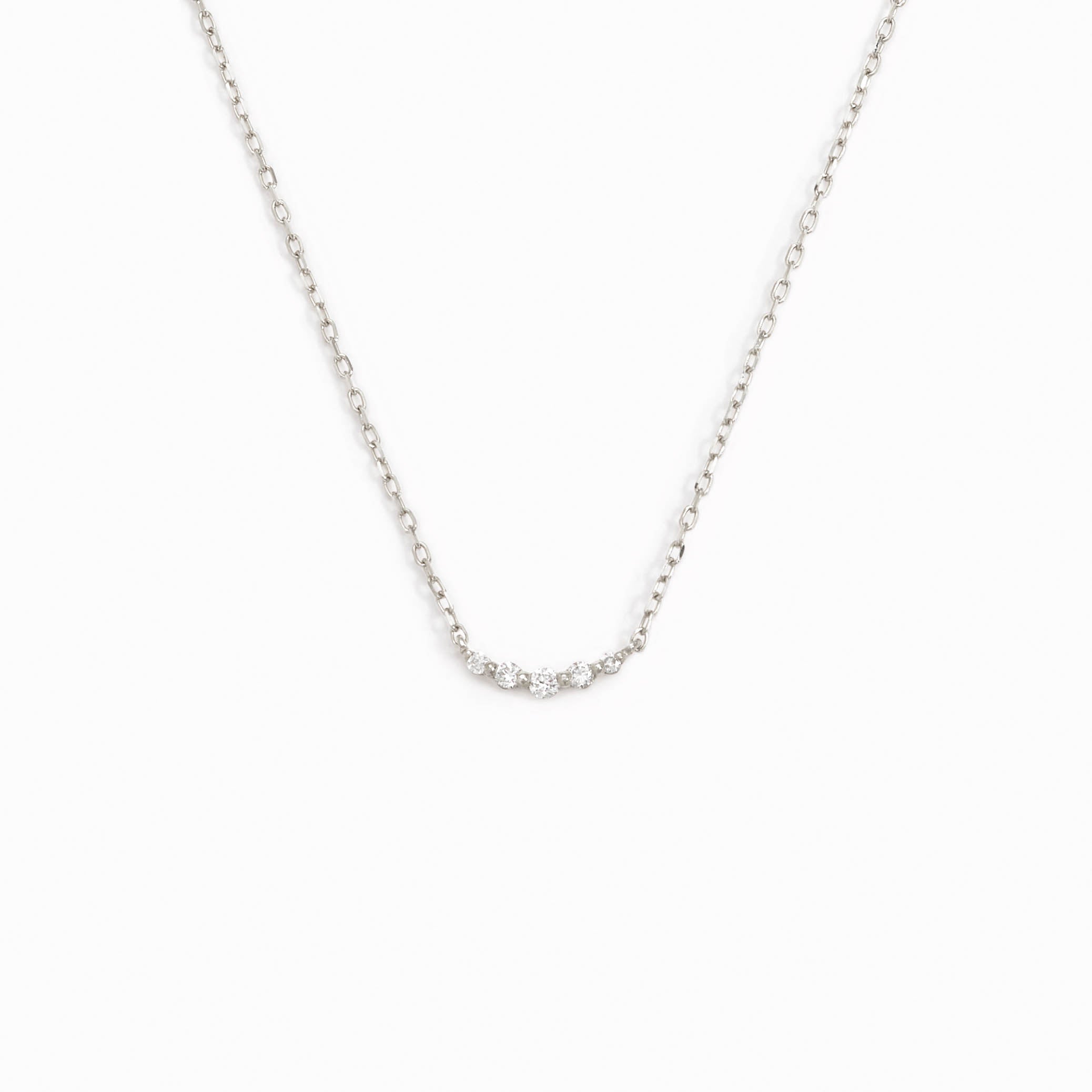 14K White Gold Celestial Curve Diamond Necklace