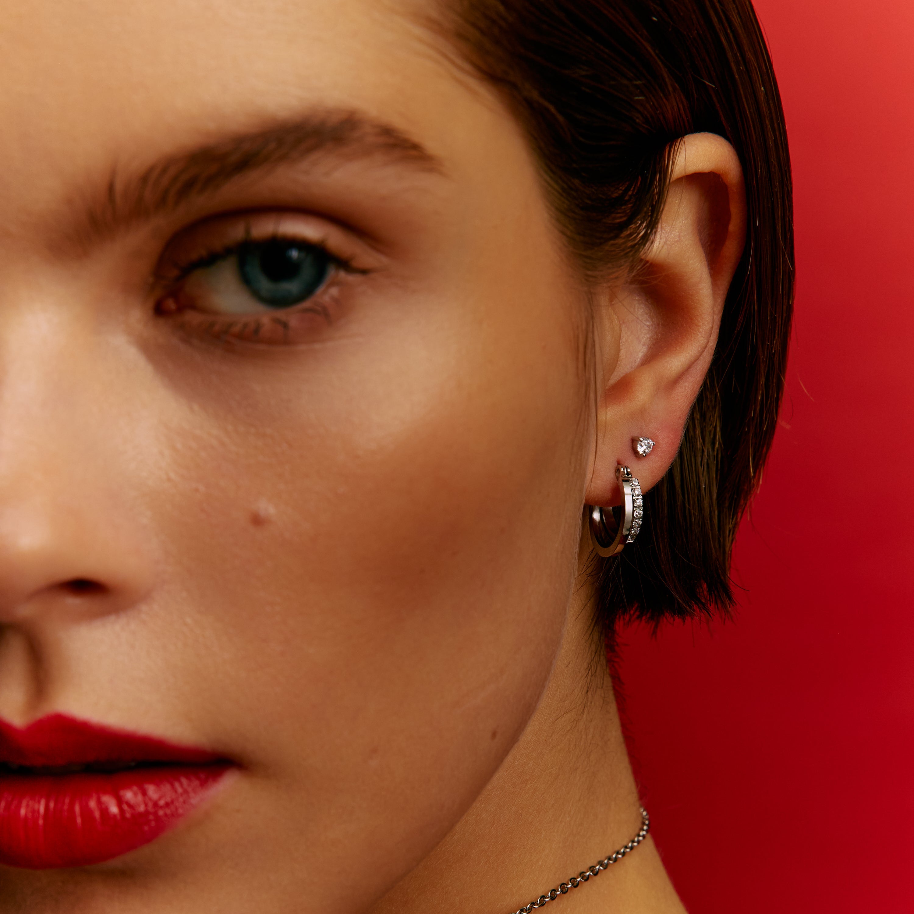 Contemporary Double Hoops