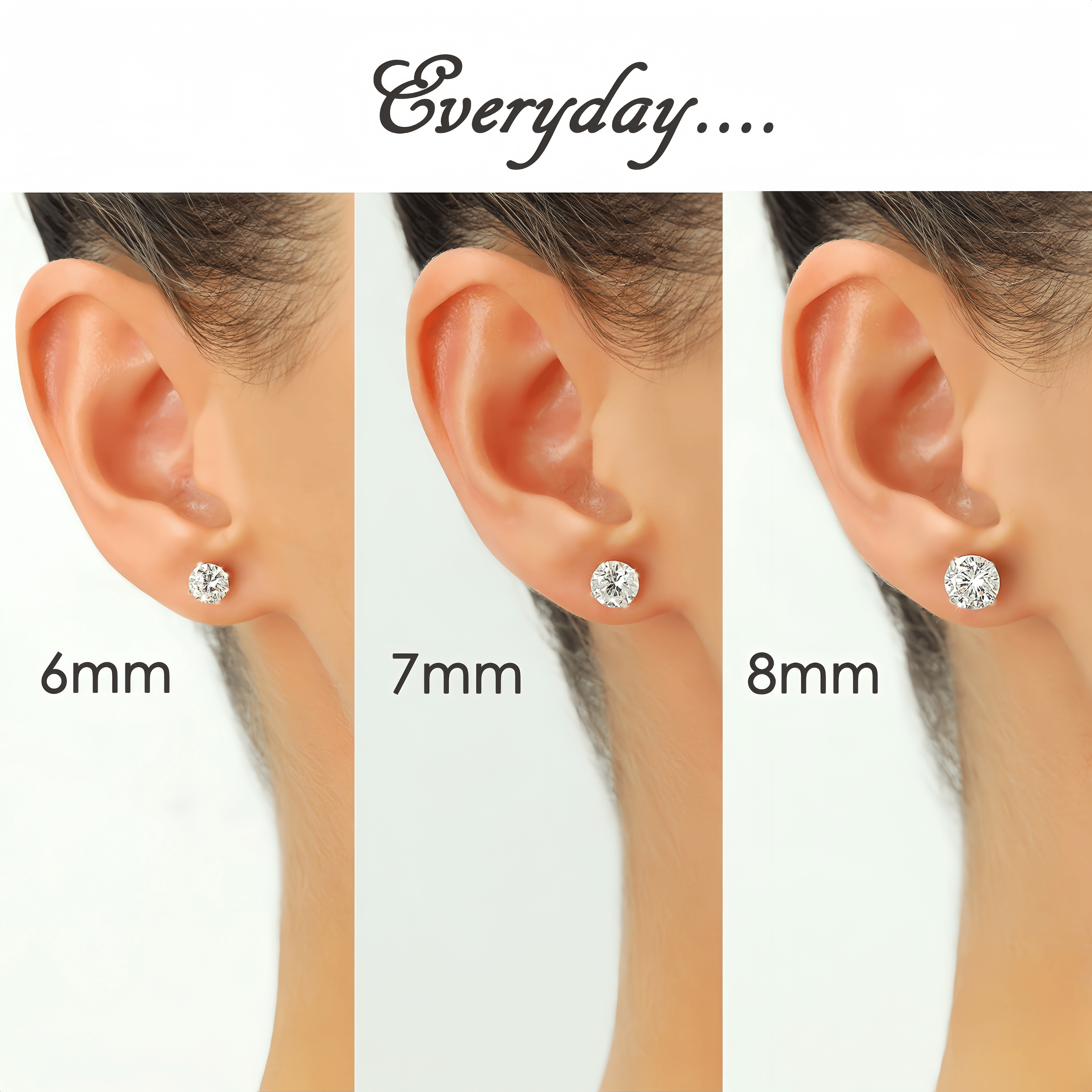 14K Gold Classic Solitaire Screwback Stud Earrings