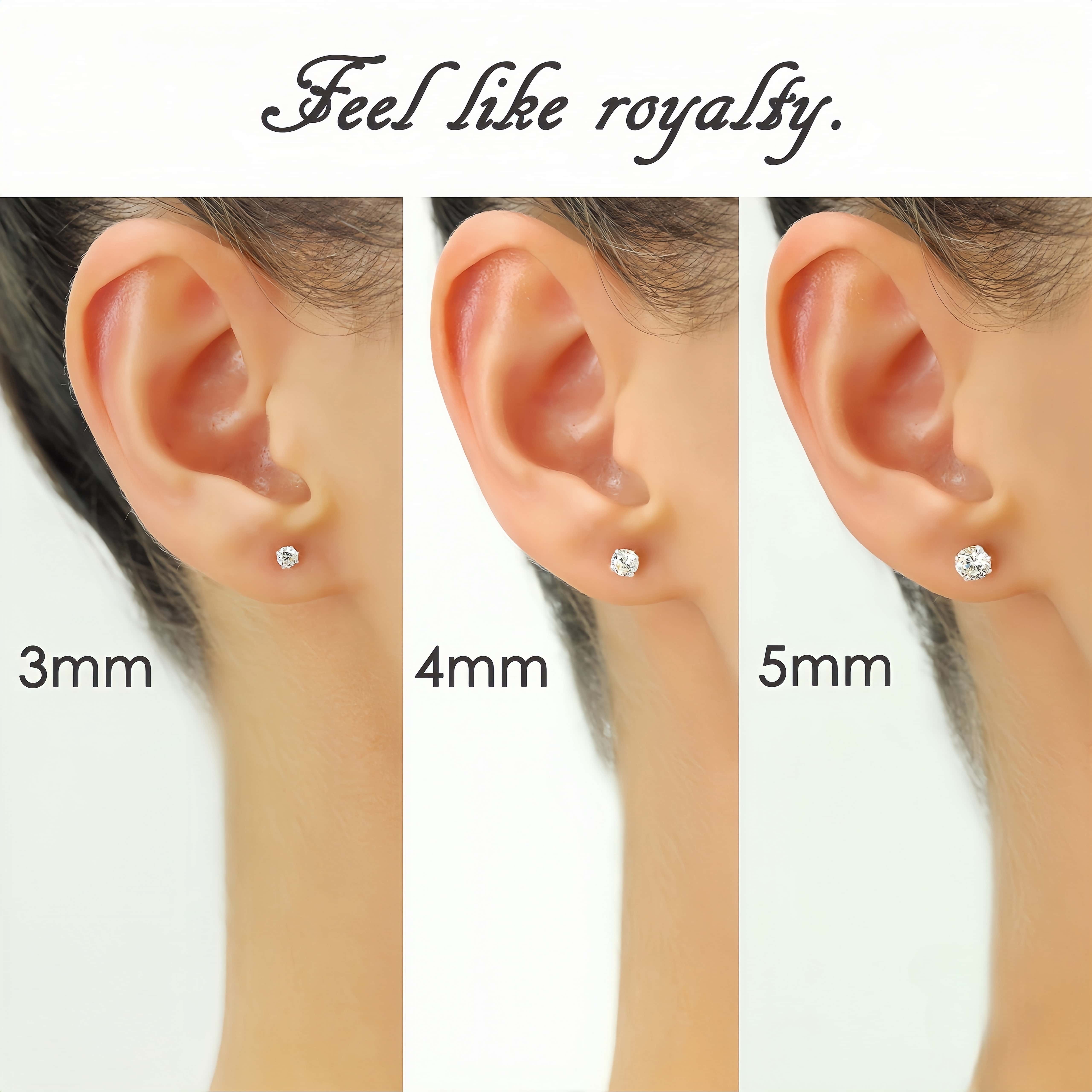 14K Gold Classic Solitaire Screwback Stud Earrings