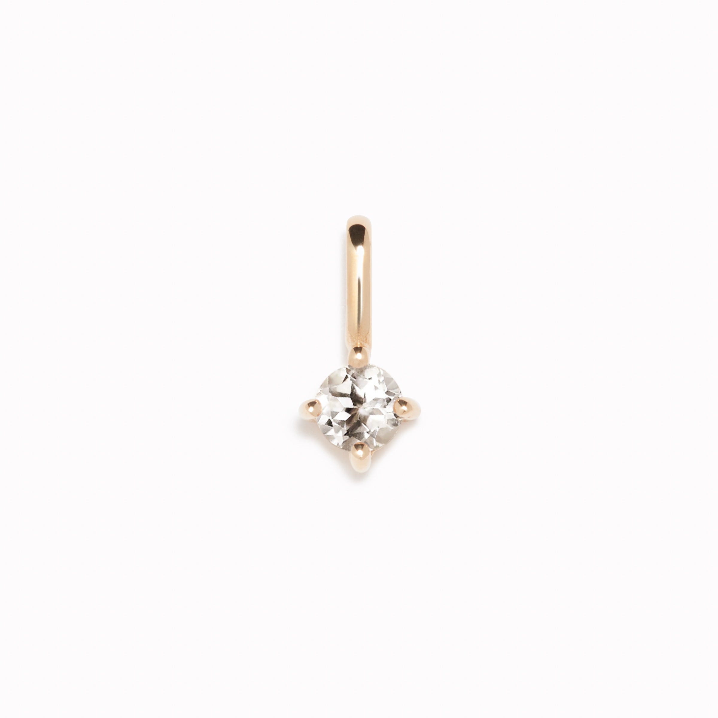 14K Gold Solitaire Diamond Pendant