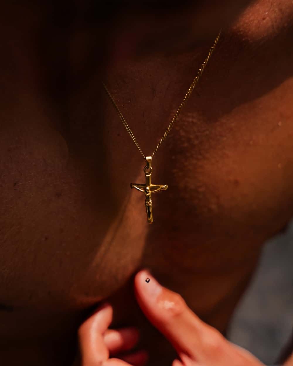 14K Gold Pure Cross Pendant Necklace