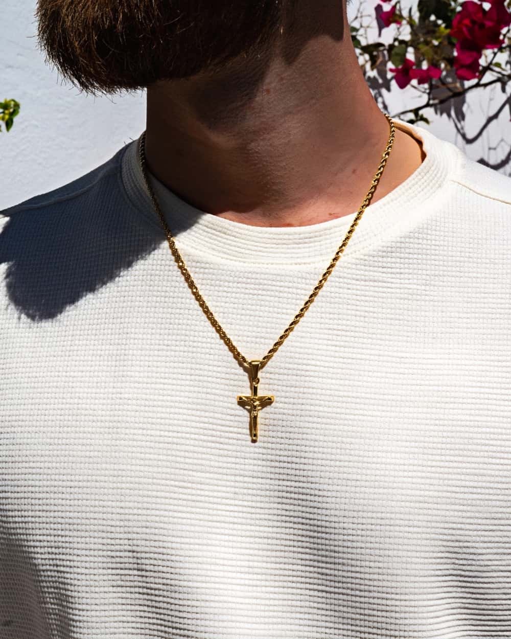 14K Gold Pure Cross Pendant Necklace