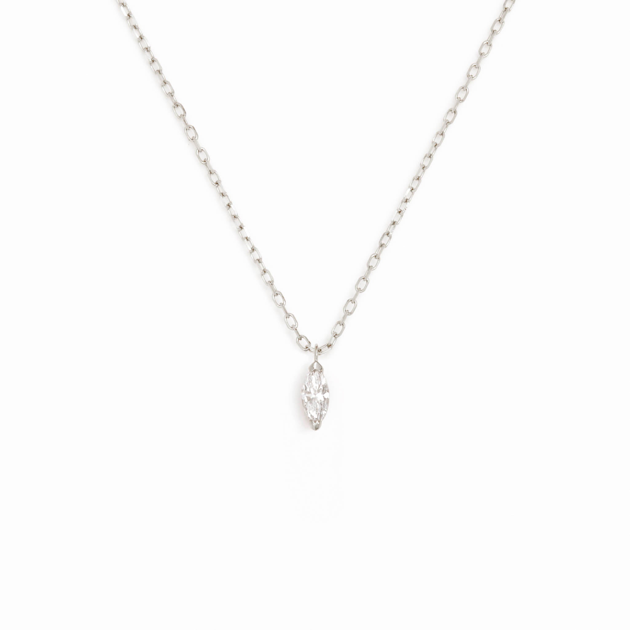14K White Gold Aletta Marquise Diamond Necklace