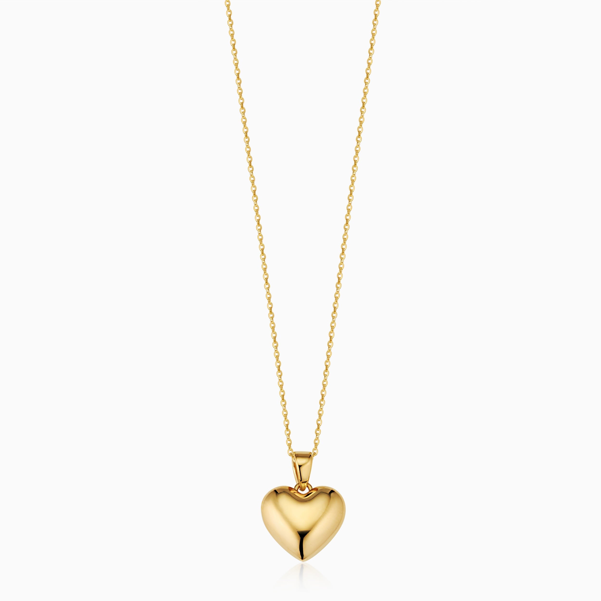 10K Gold Lovely Heart Pendant Necklace