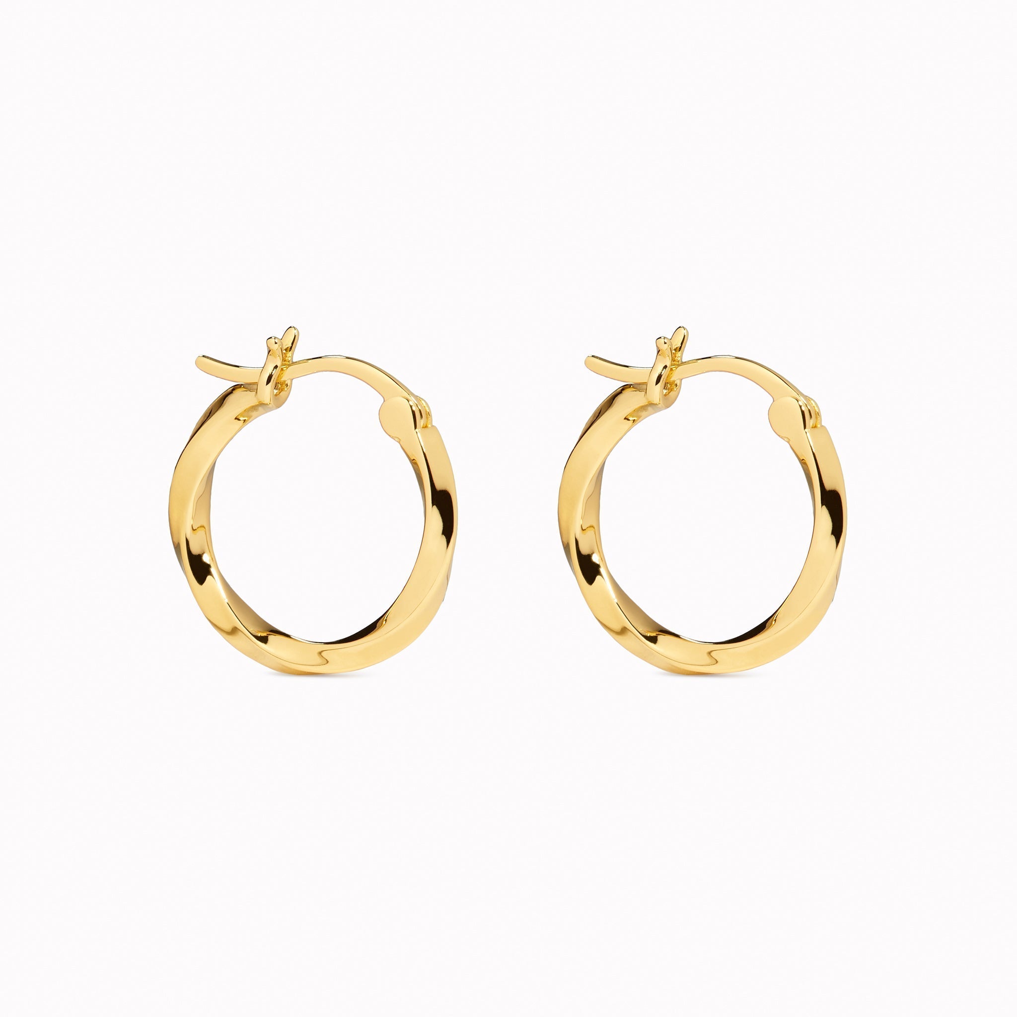 14K Gold Twisted Glam Hoop Earrings