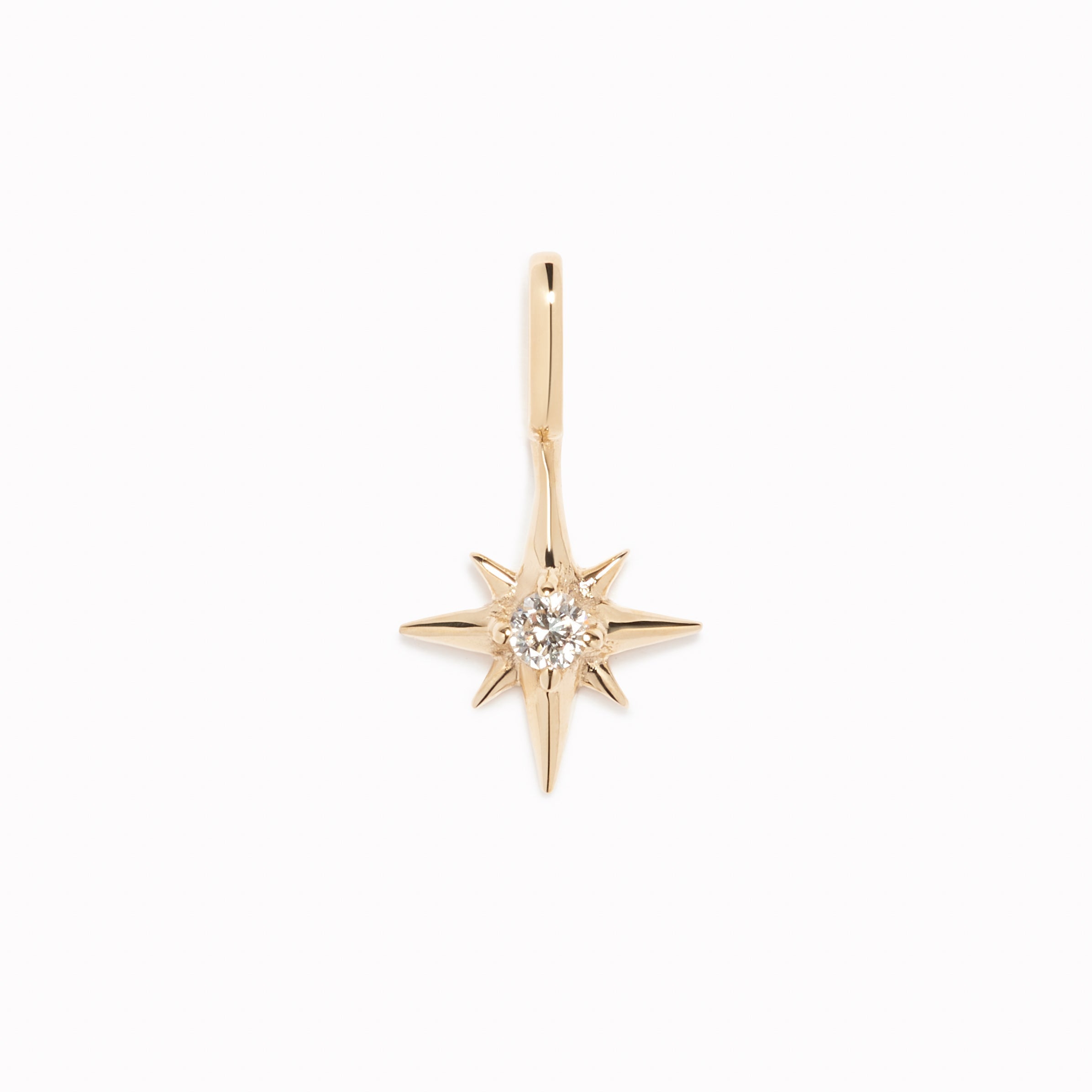 14K Gold North Star Diamond Pendant