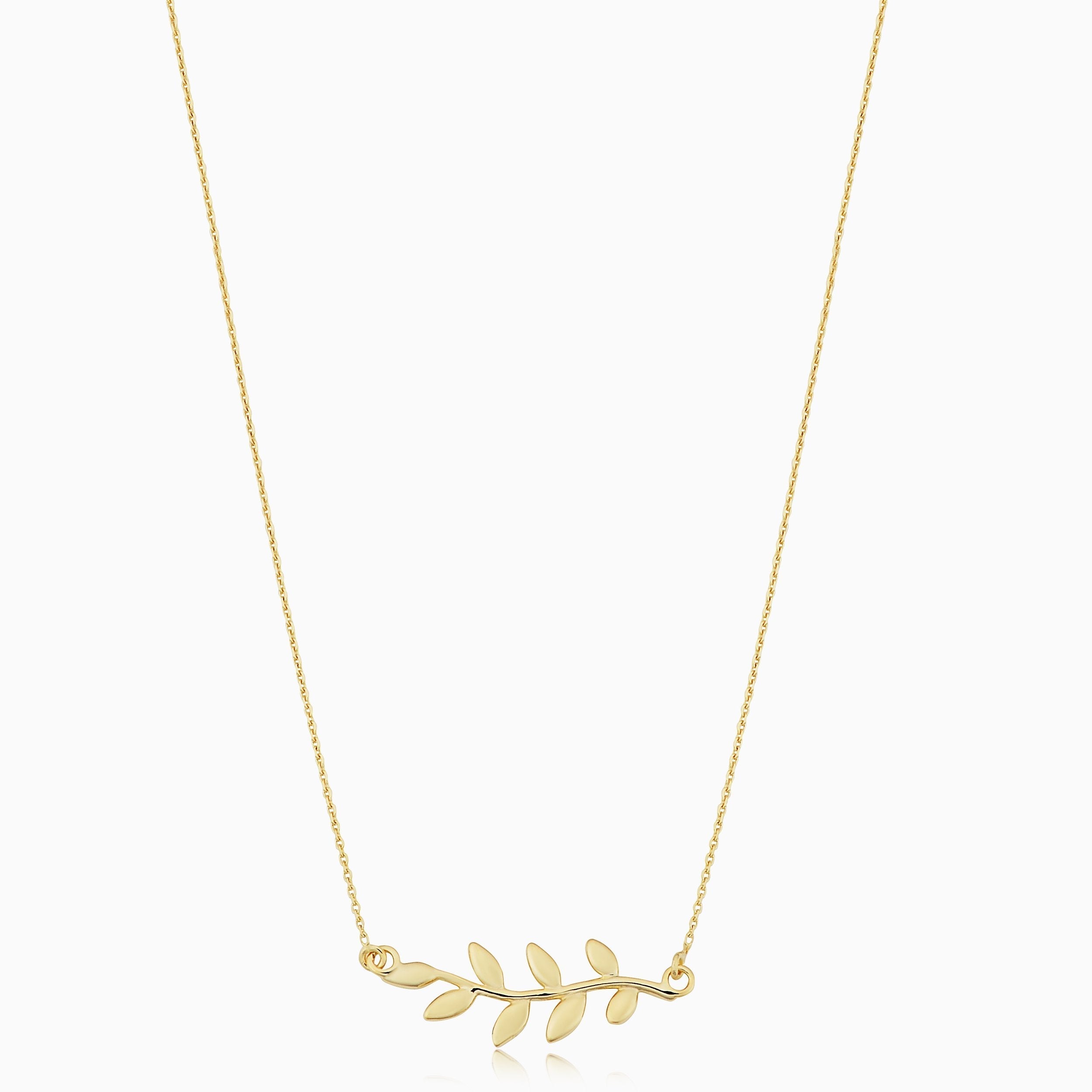 10K Gold Olive Branch Necklace
