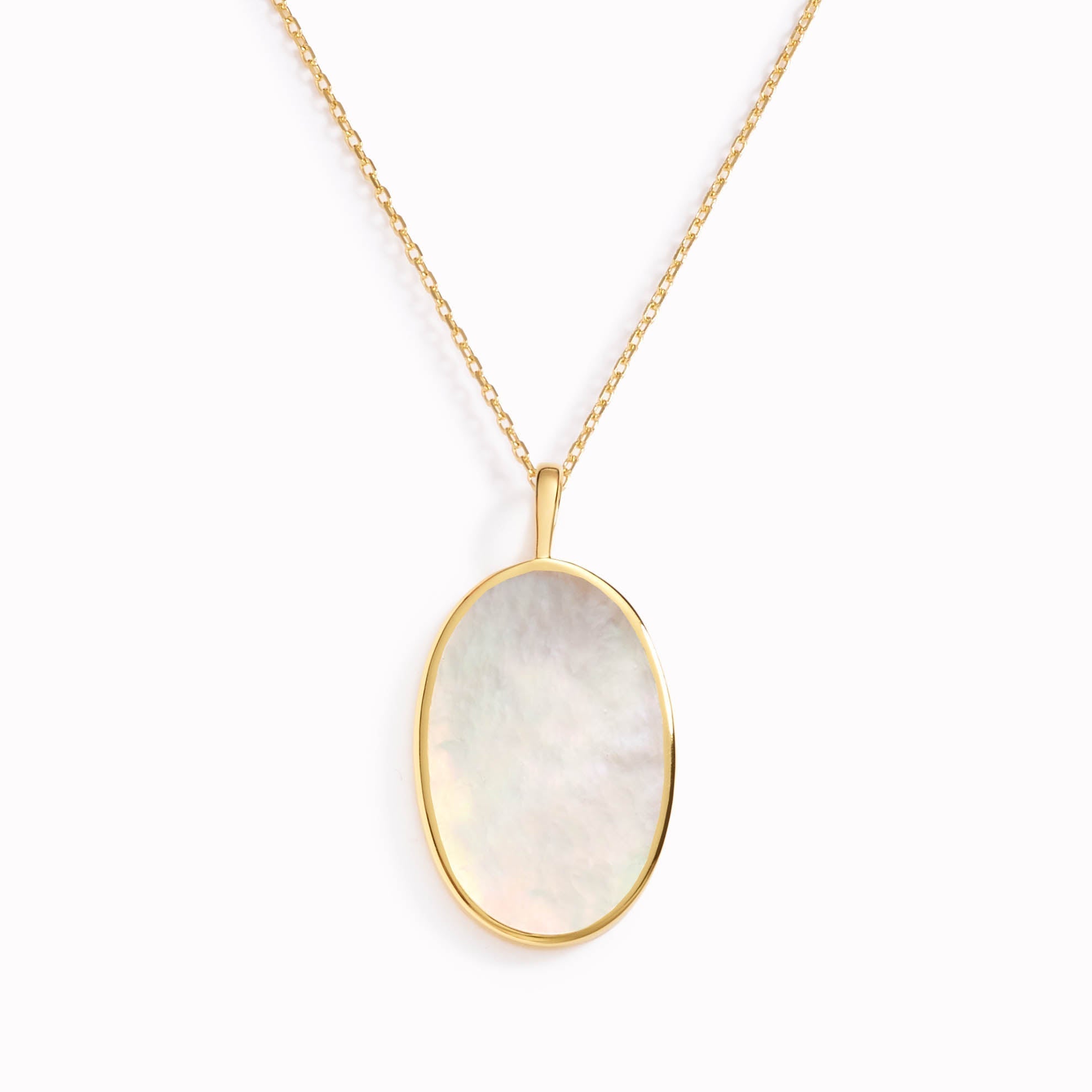 14K Gold Solar Glow Mother-of-Pearl Statement Necklace