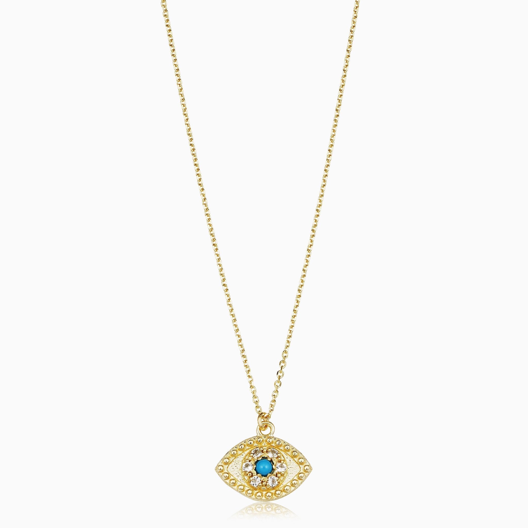 10K Gold Evil Eye Pendant – Guardian Glamour