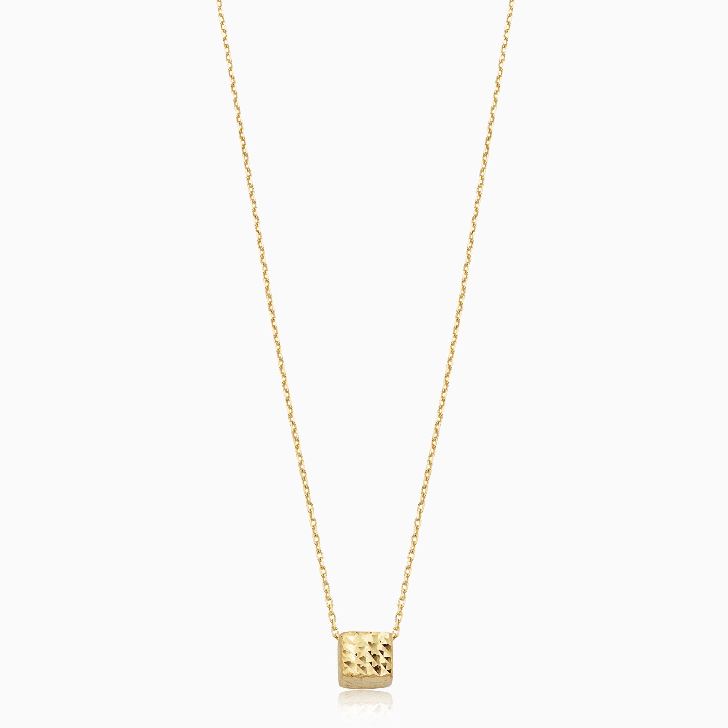 10K Gold Diamond-Cut Cubist Necklace