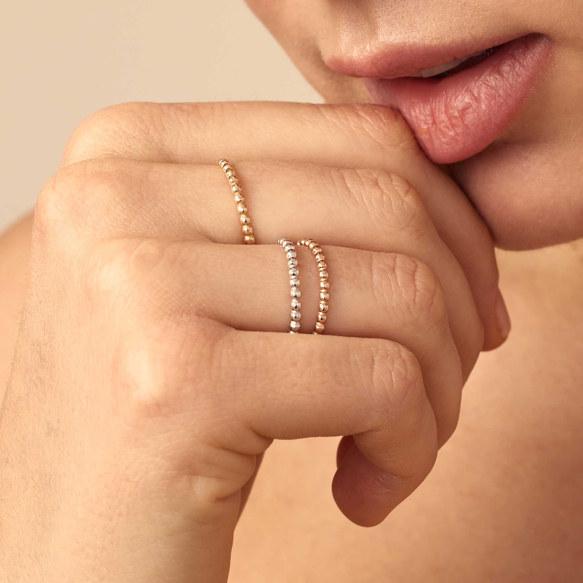 10K Gold Have a Ball Stack Ring