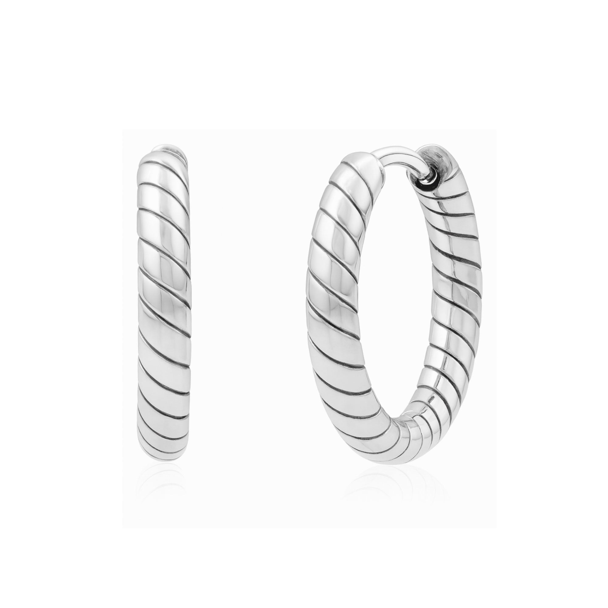 Spiral Link Hoops