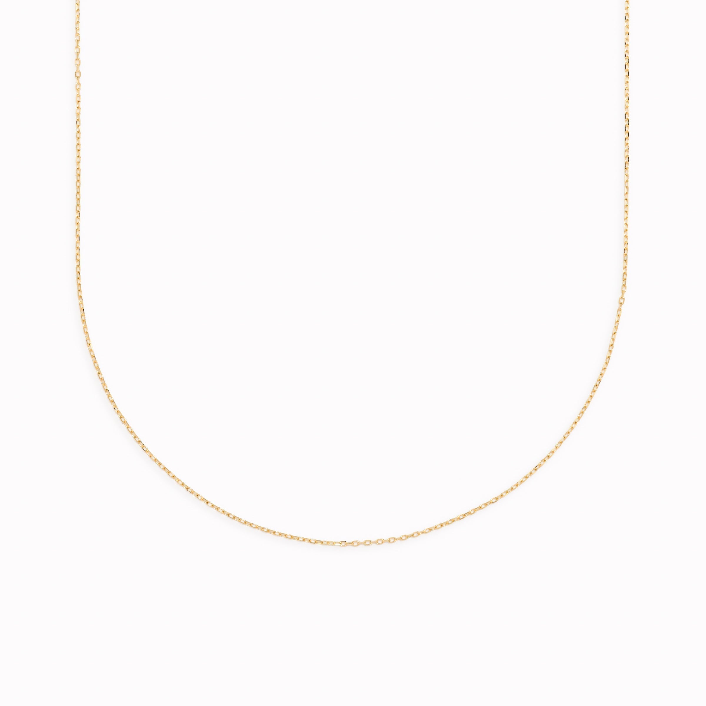 14K Gold Adjustable Cable Chain Necklace