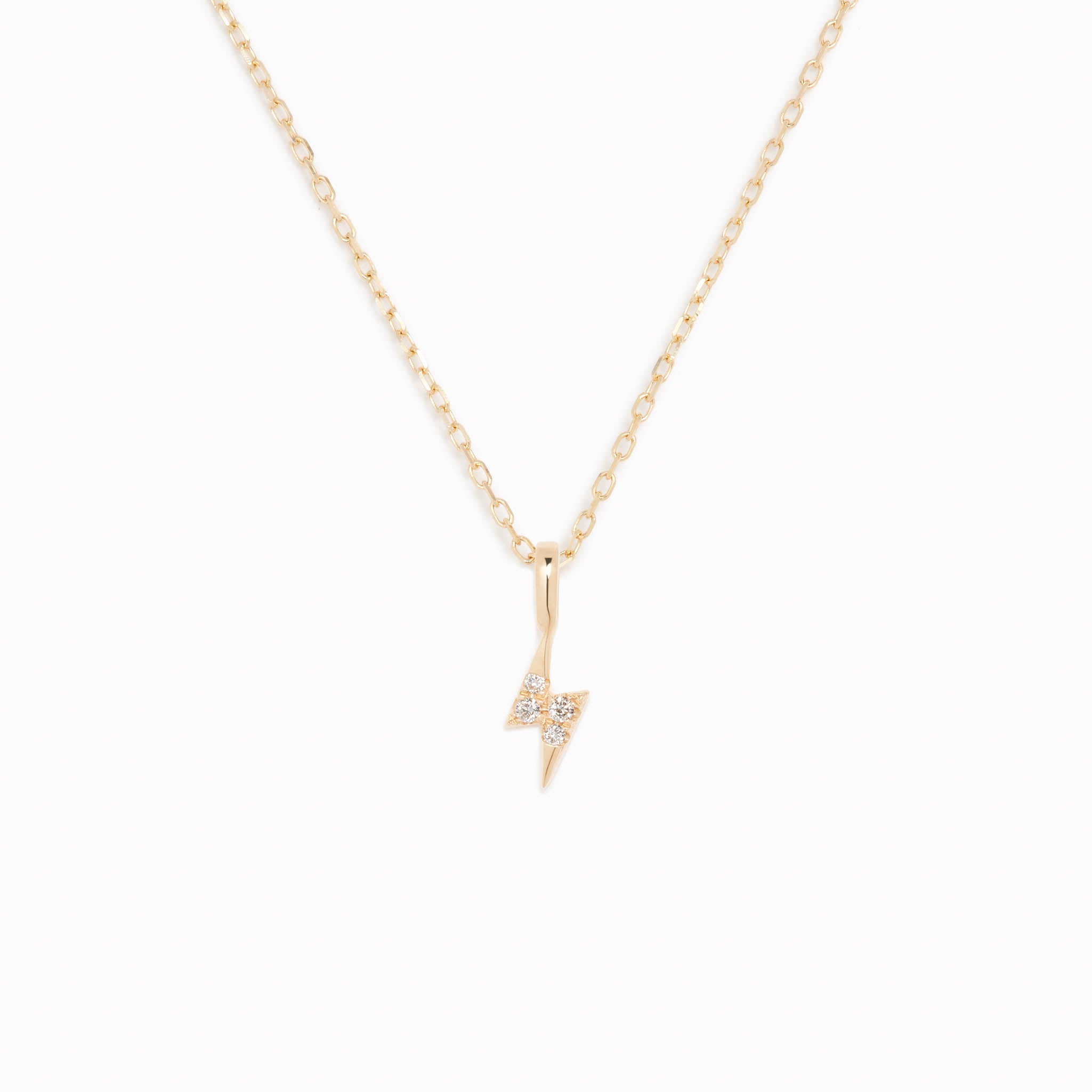 14K Gold Diamond-Accent Lightning Bolt Pendant