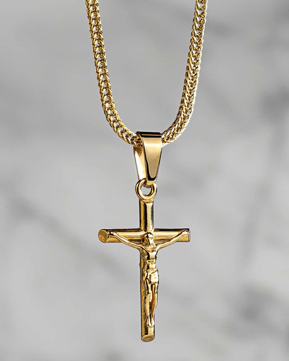 14K Gold Pure Cross Pendant Necklace