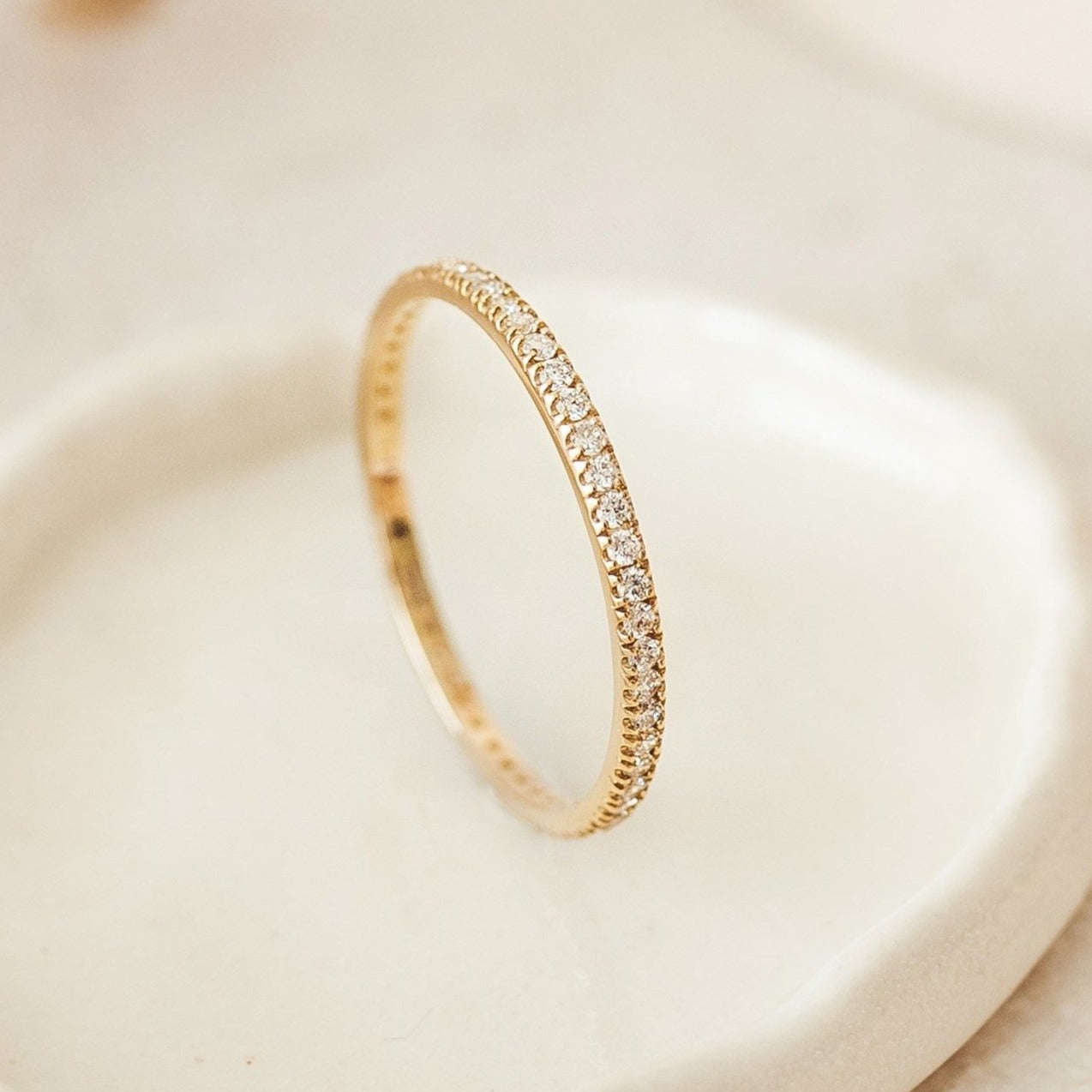14K Gold Diamond Eternity Band Ring