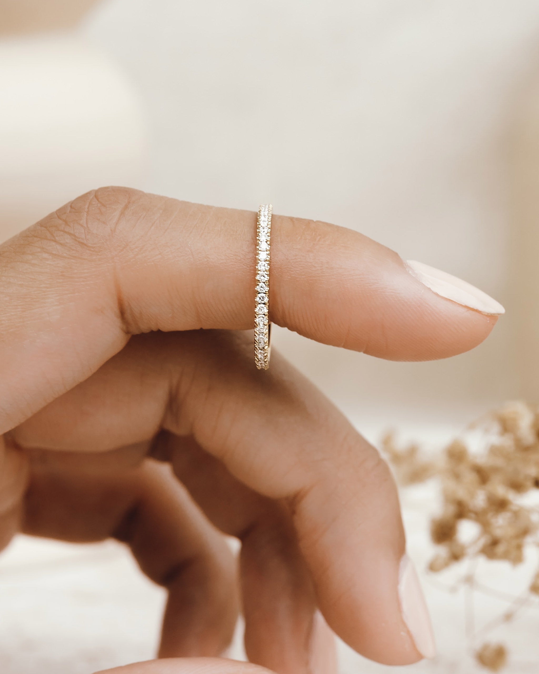 14K Gold Diamond Eternity Band Ring