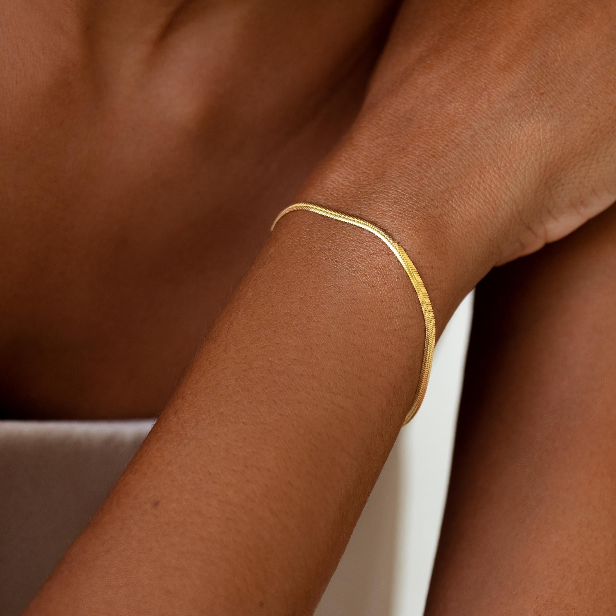 14K Gold 2.3mm Deluxe Snake Bracelet
