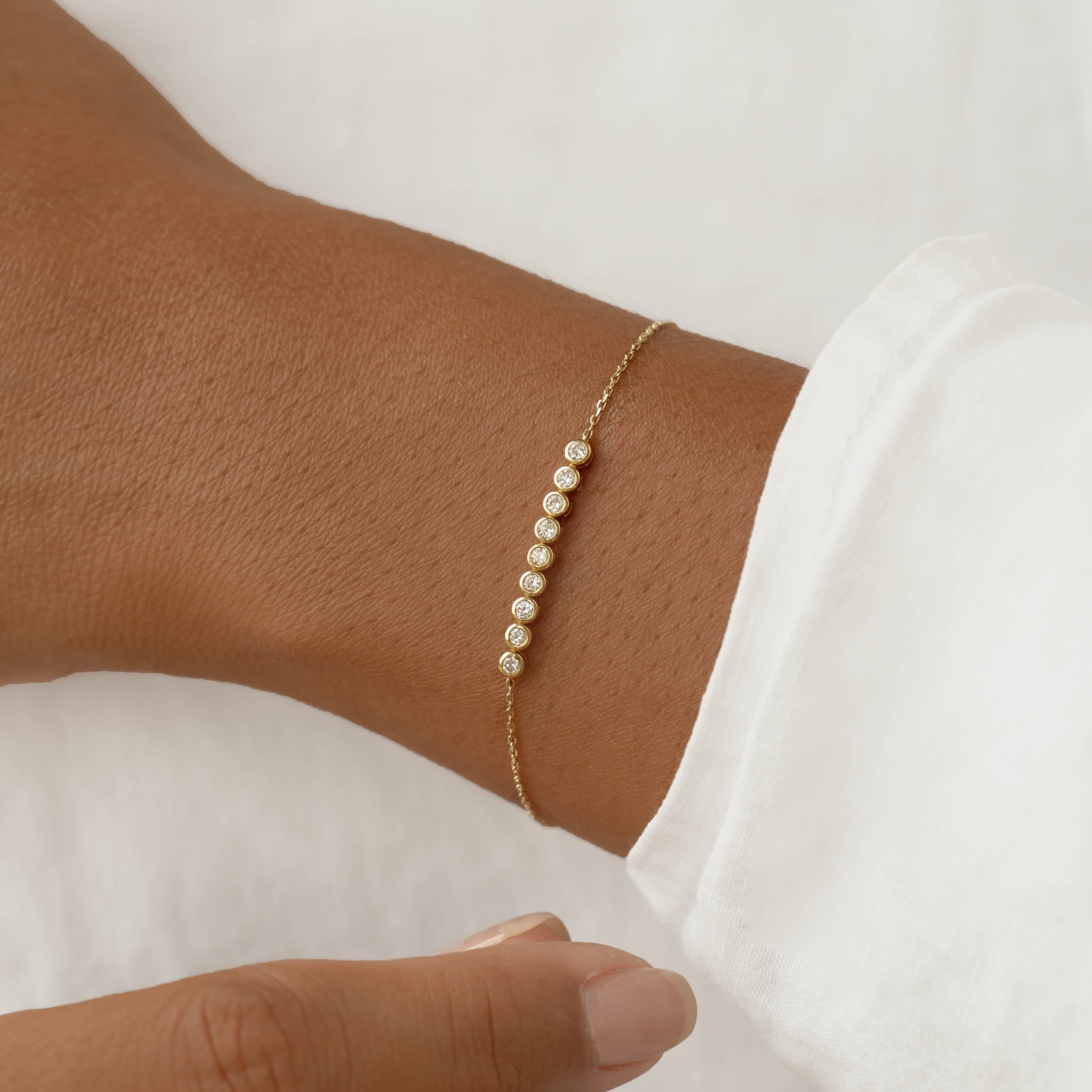 14K Gold Maelie Diamond Line Bracelet