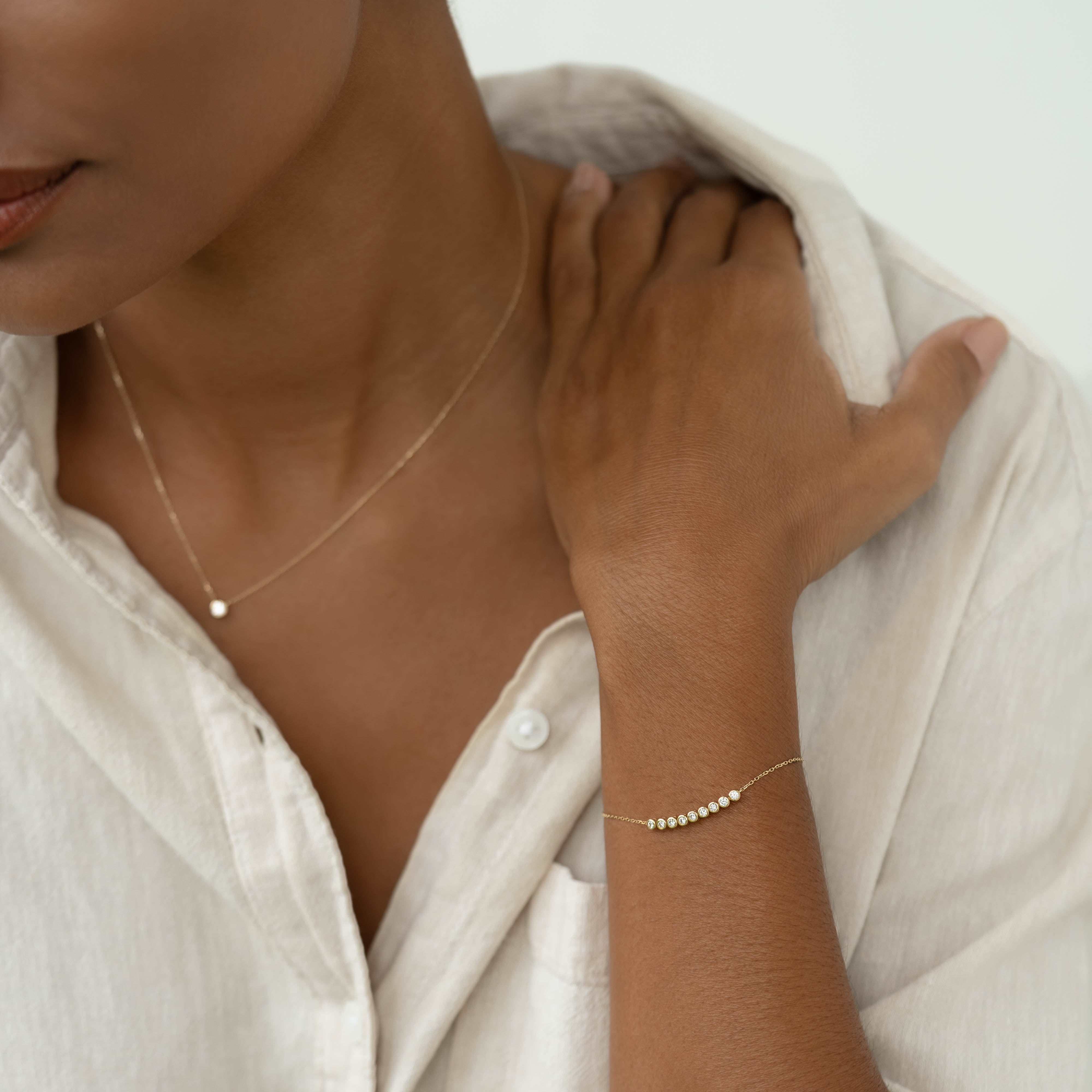 14K Gold Maelie Diamond Line Bracelet
