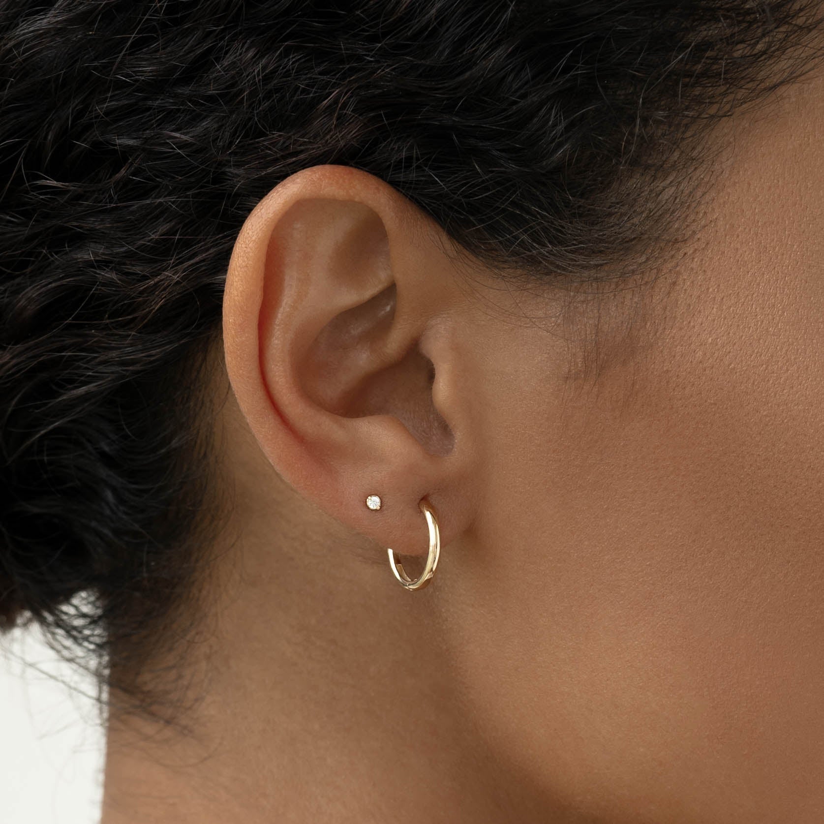 14K Gold Timeless Sparkle Diamond Stud Earrings - 1.8mm
