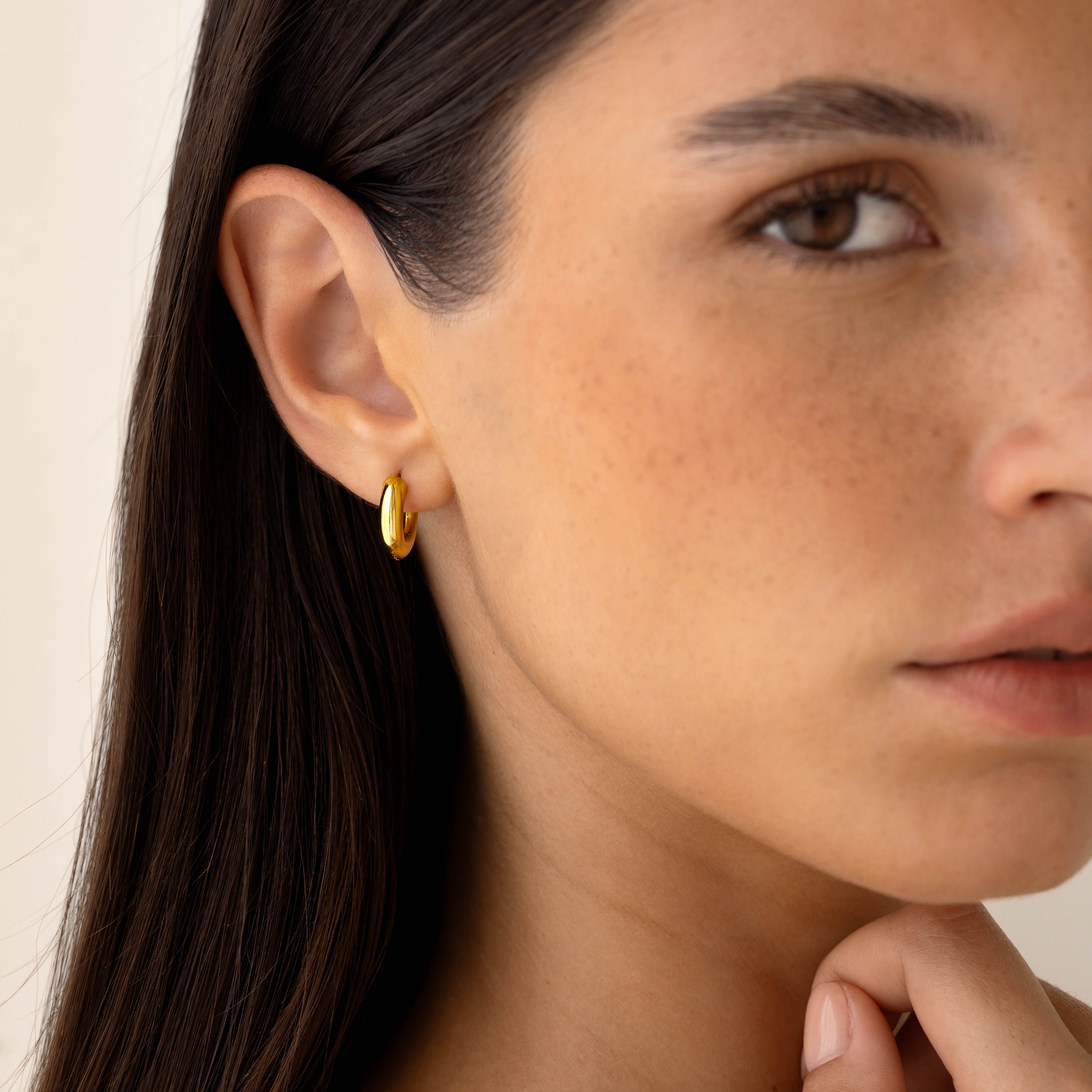 14K Gold Luxe Huggie Post Earrings