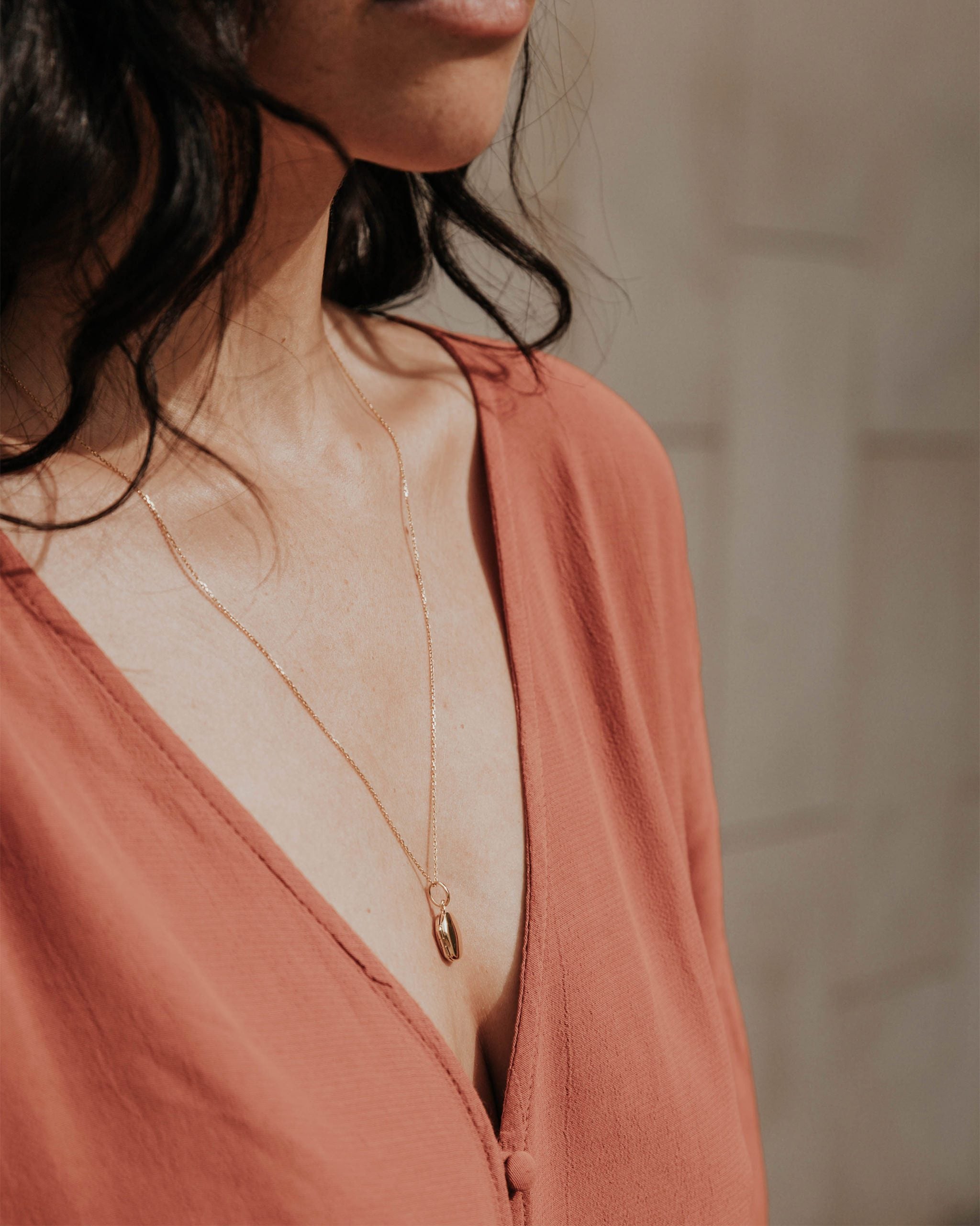 14K Gold Secret Keeper Locket Necklace