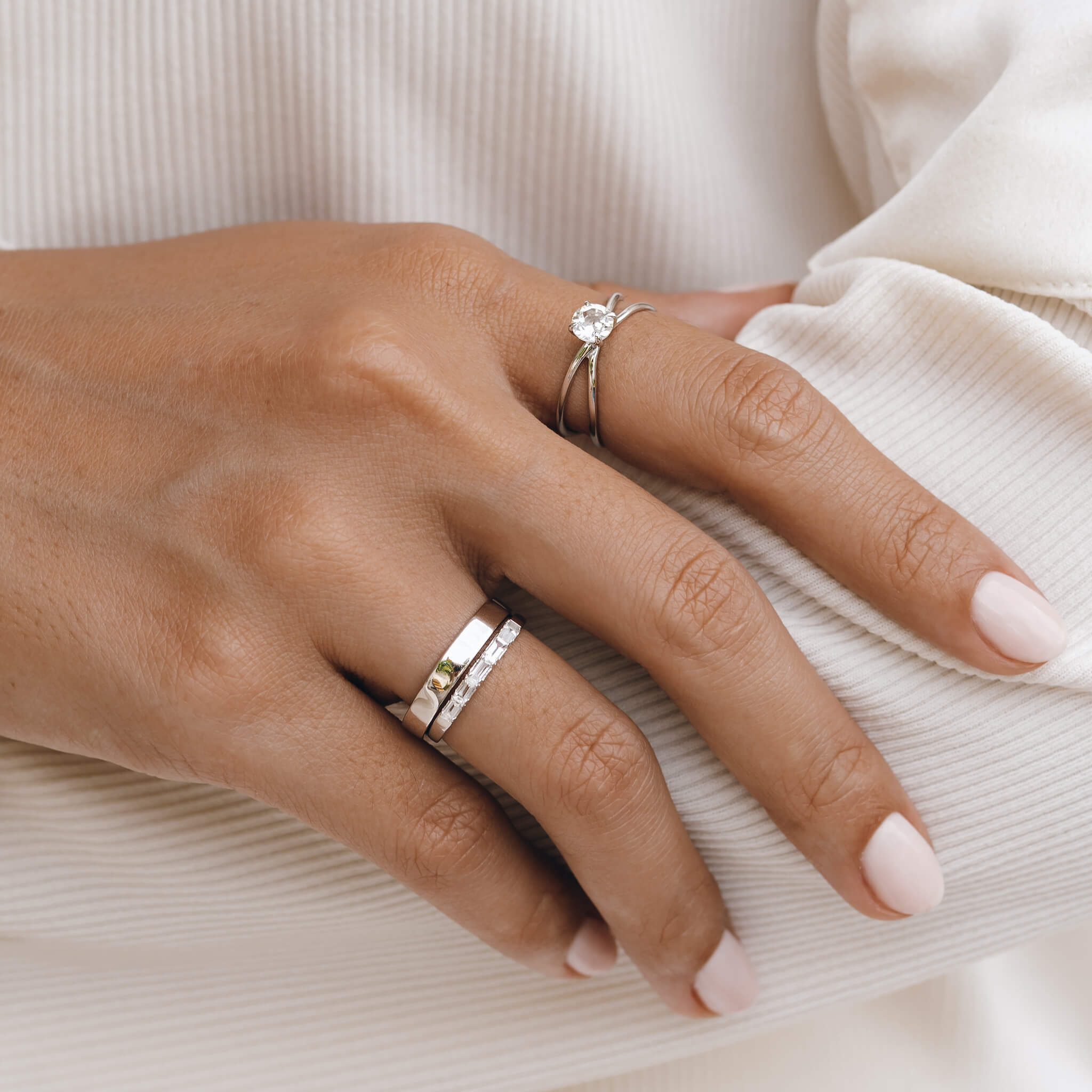 Baguette Topaz Eternity Ring
