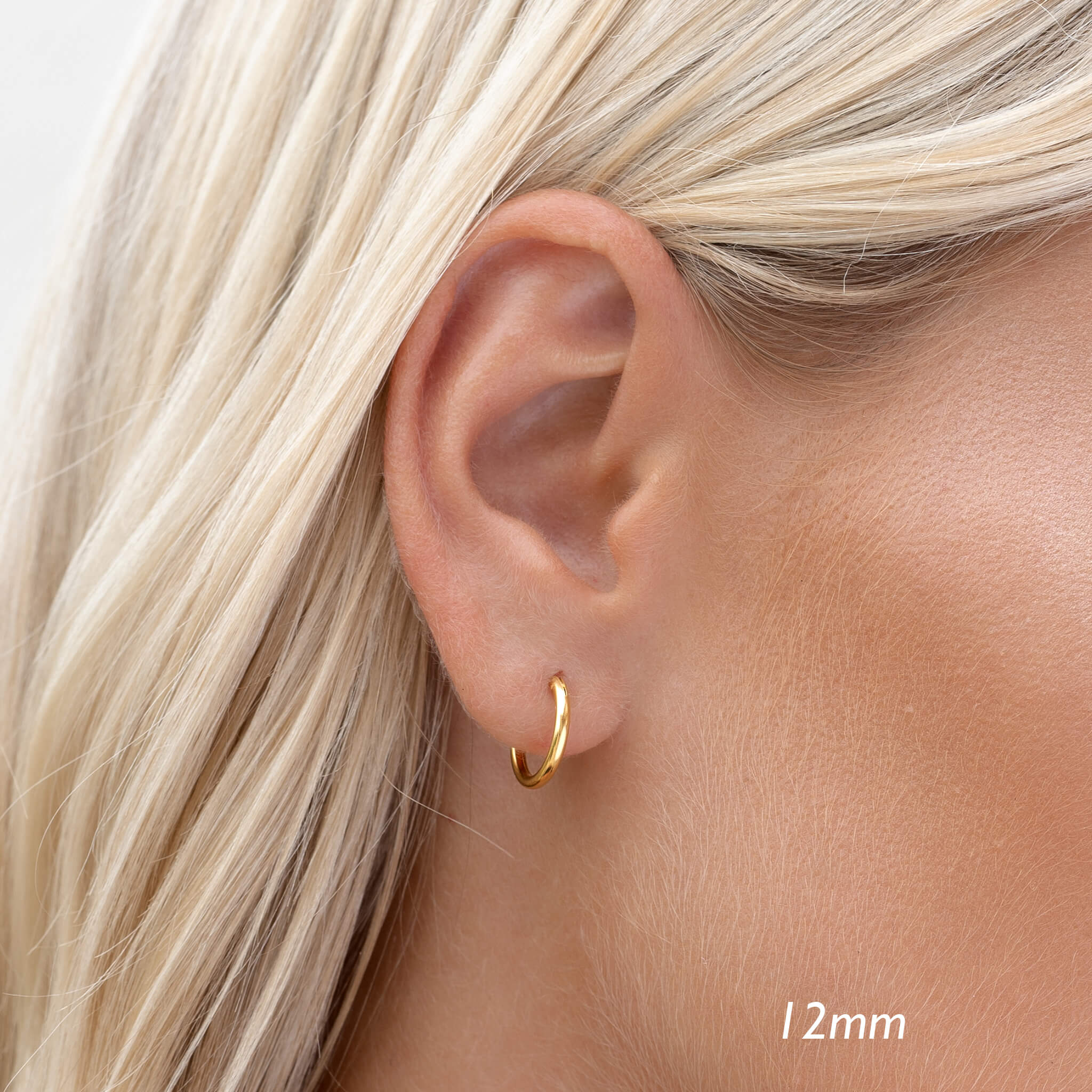 14K Gold Trio Hoop Earrings Set - 12mm/20mm/30mm