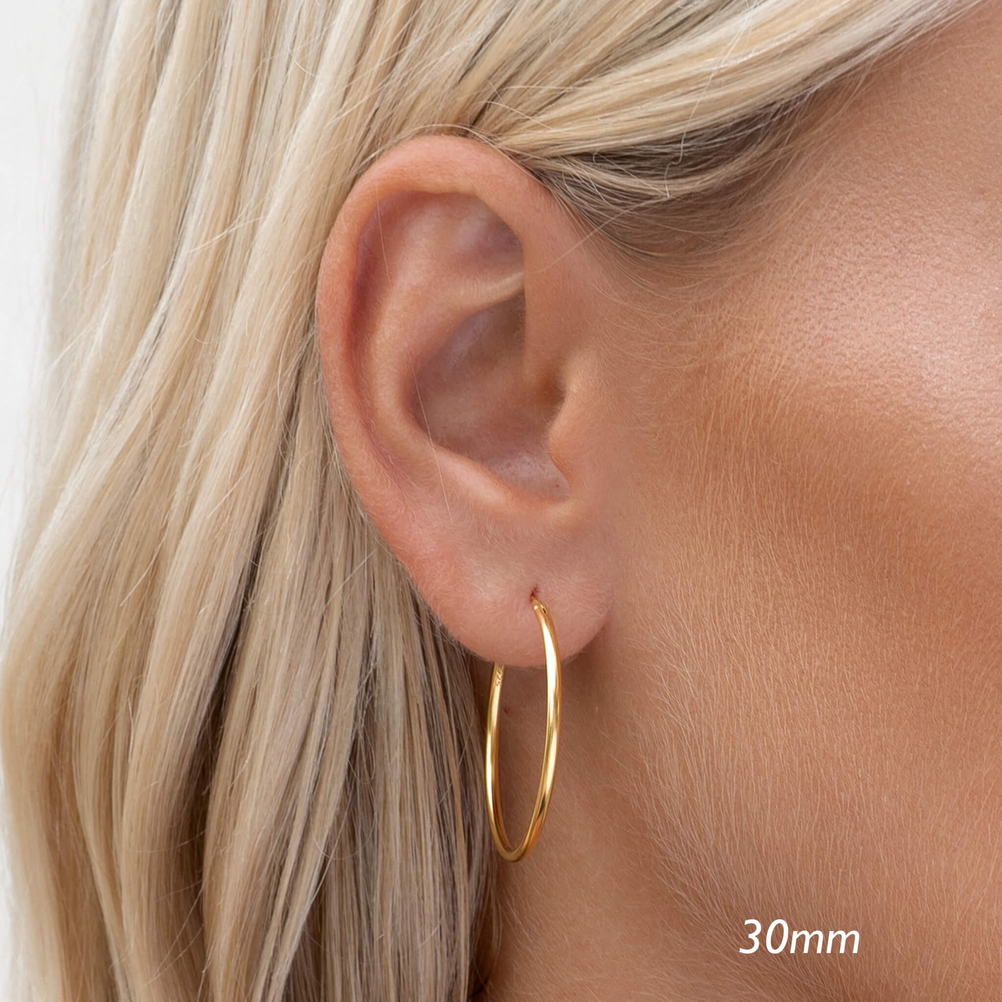 14K Gold Trio Hoop Earrings Set - 12mm/20mm/30mm