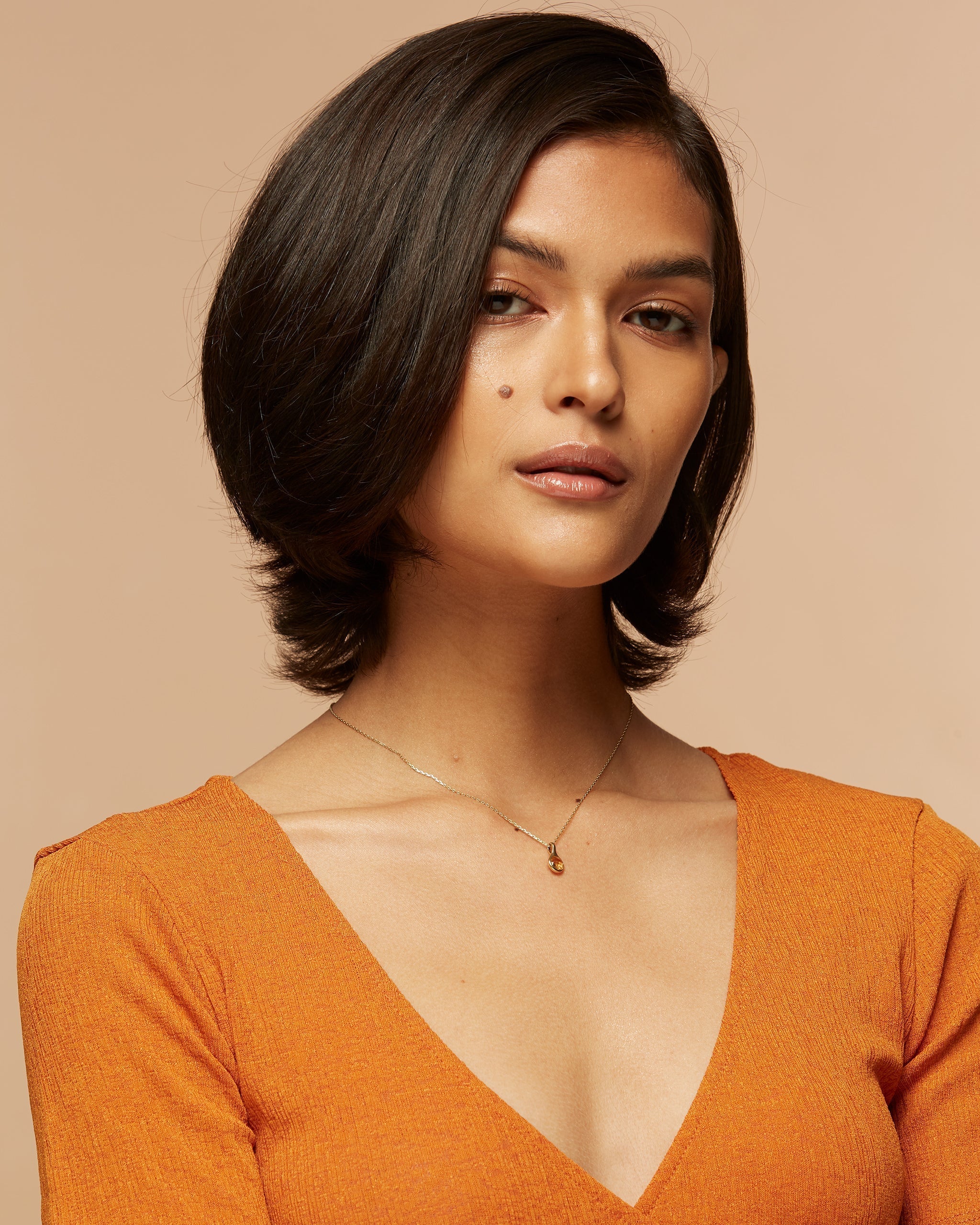 14K Gold Citrine Everyday Necklace