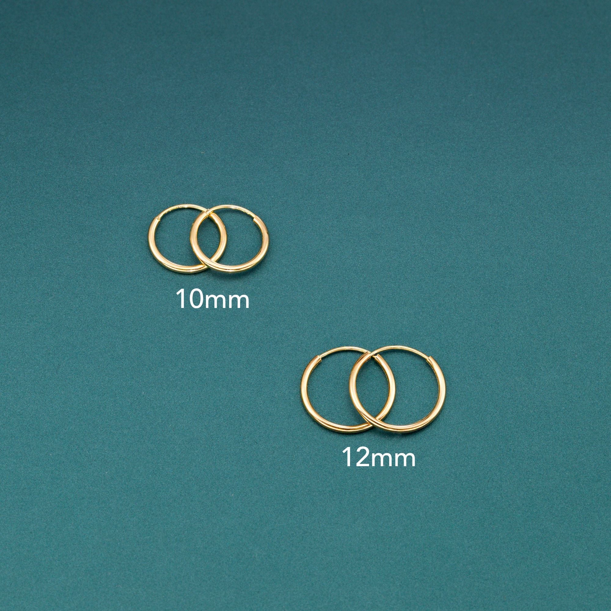 Bundle SET! 14k Gold Round Endless Hoop Earrings