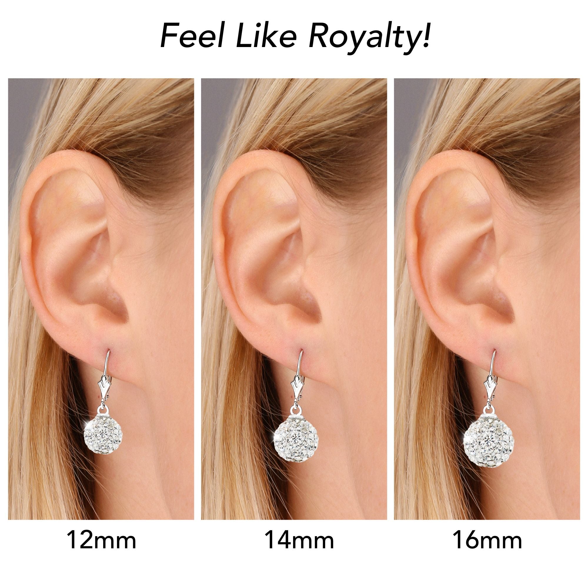 CZ Crystal Ball French-back Dangle Earrings in Sterling Silver