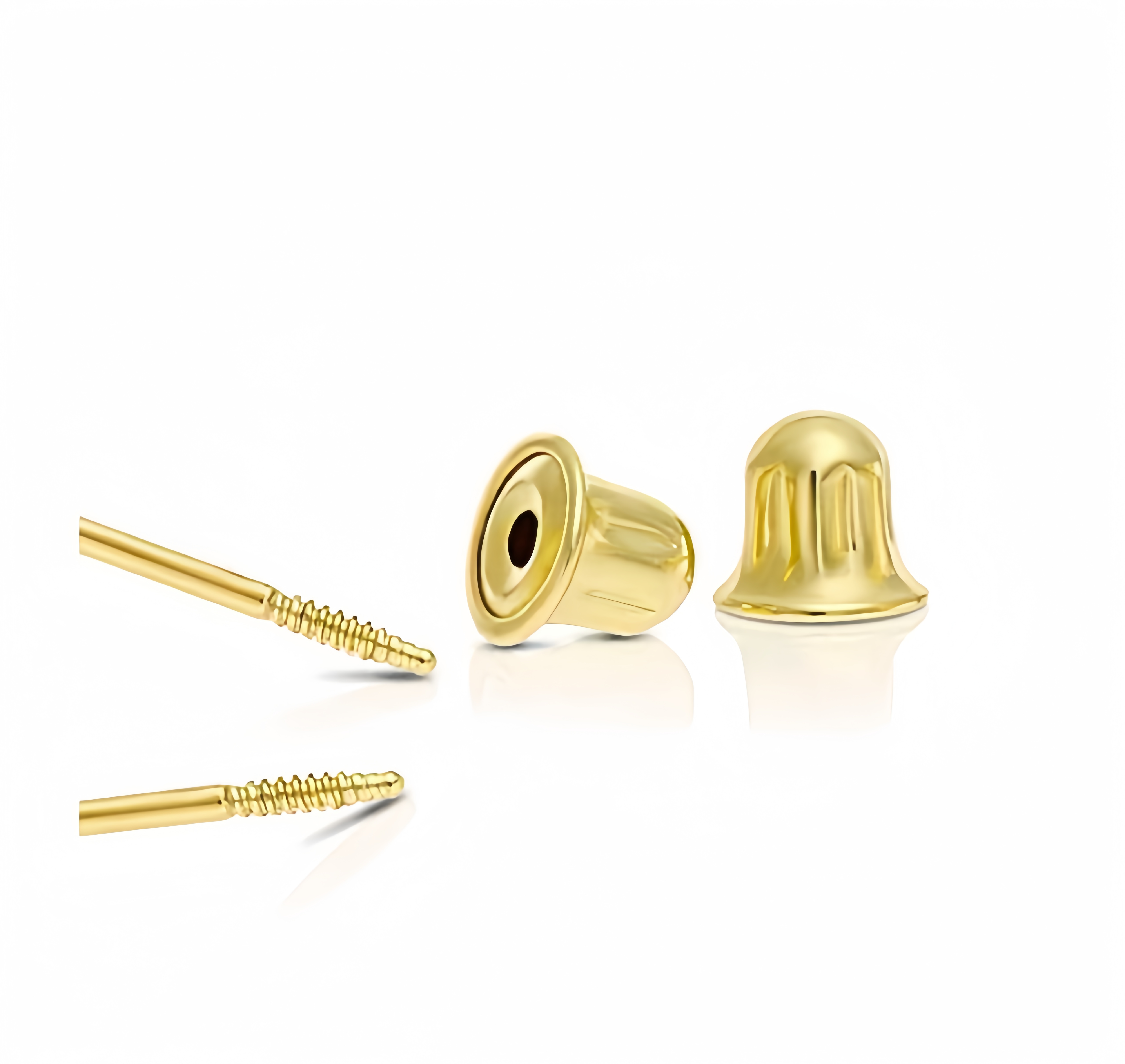 14k Gold Polished Love Knot Stud Earrings. 9mm. Pushback Studs