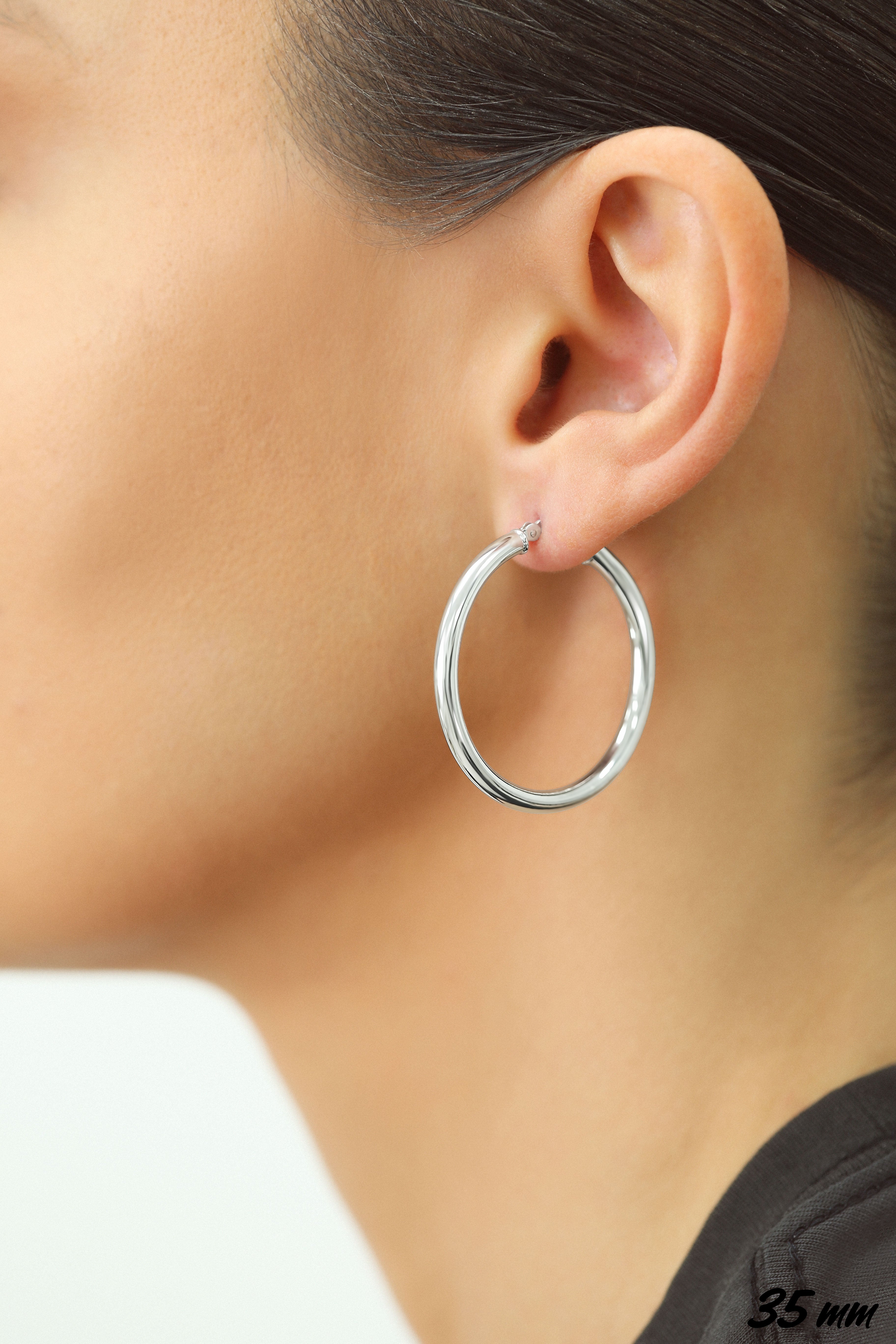 Classic Hoop Earrings. All Sizes in Sterling Silver