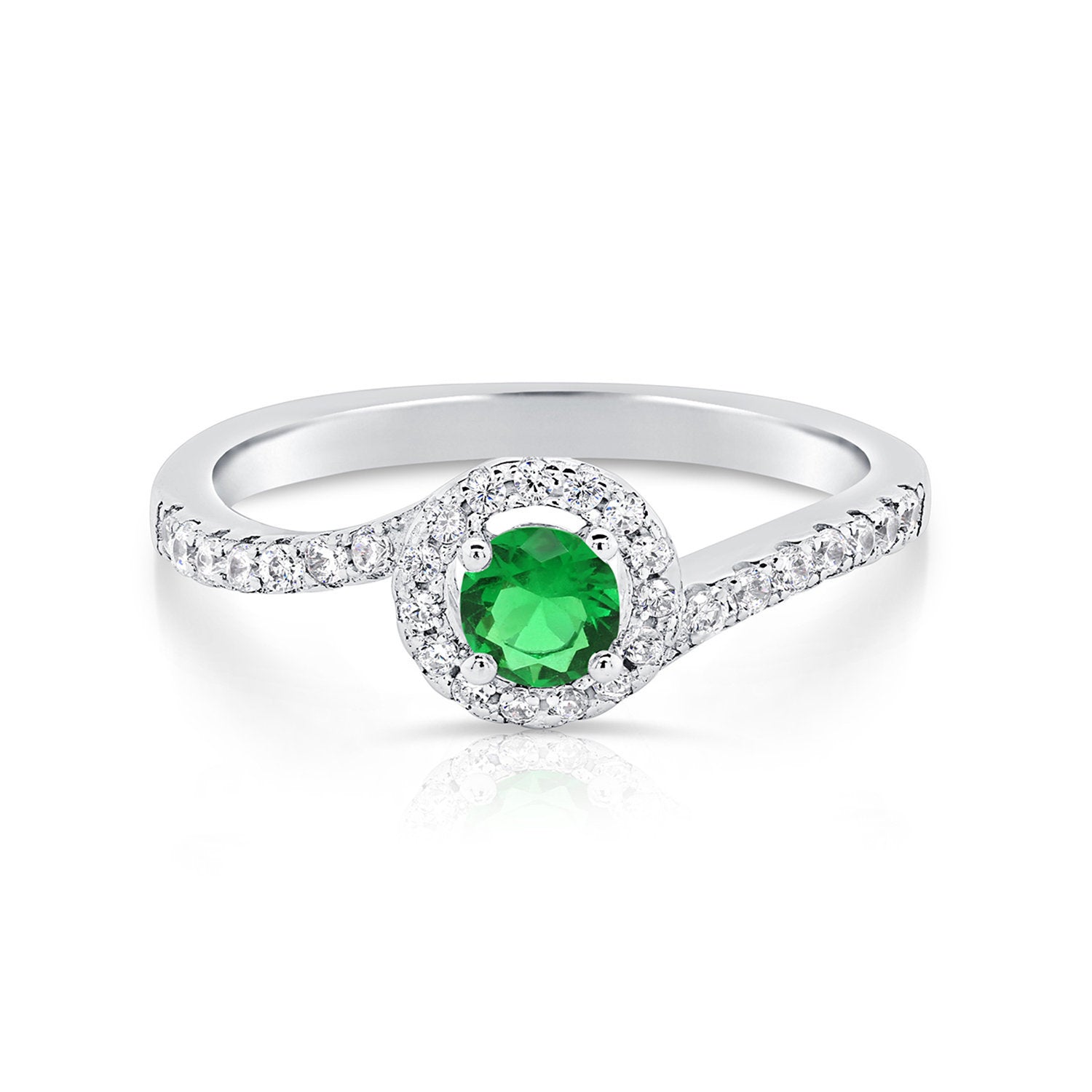 CZ Solitaire Birthstone Ring. Engagement Style in