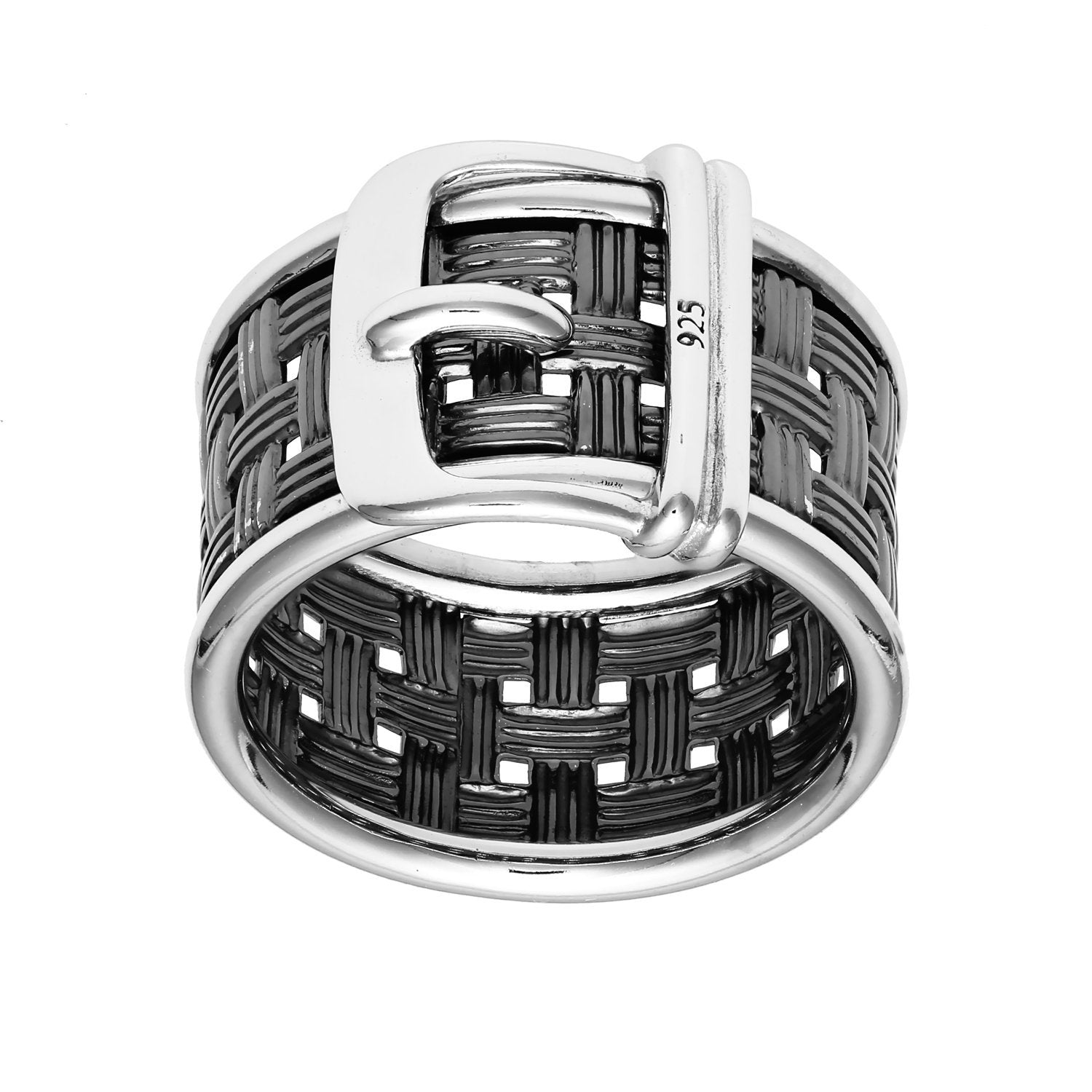 Belt Buckle Rings in Sterling Silver