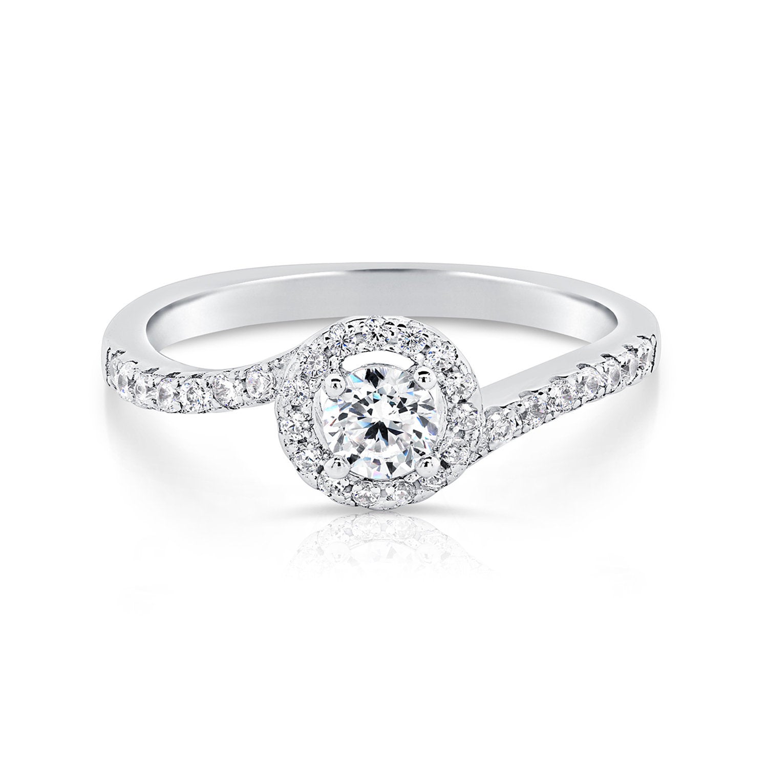 CZ Solitaire Birthstone Ring. Engagement Style in