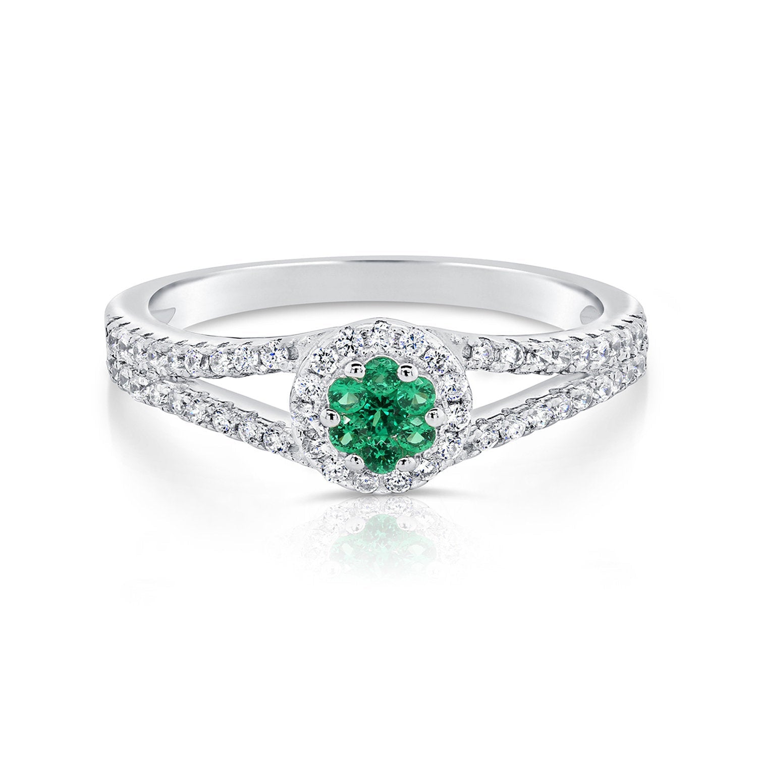 CZ Birthstone Solitaire Ring in Sterling Silver