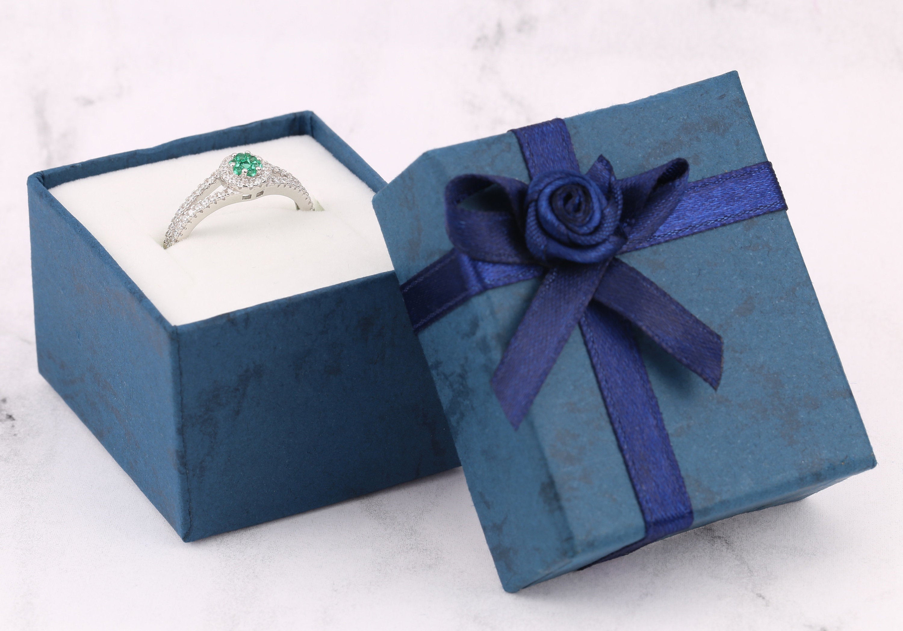 CZ Birthstone Solitaire Ring in Sterling Silver