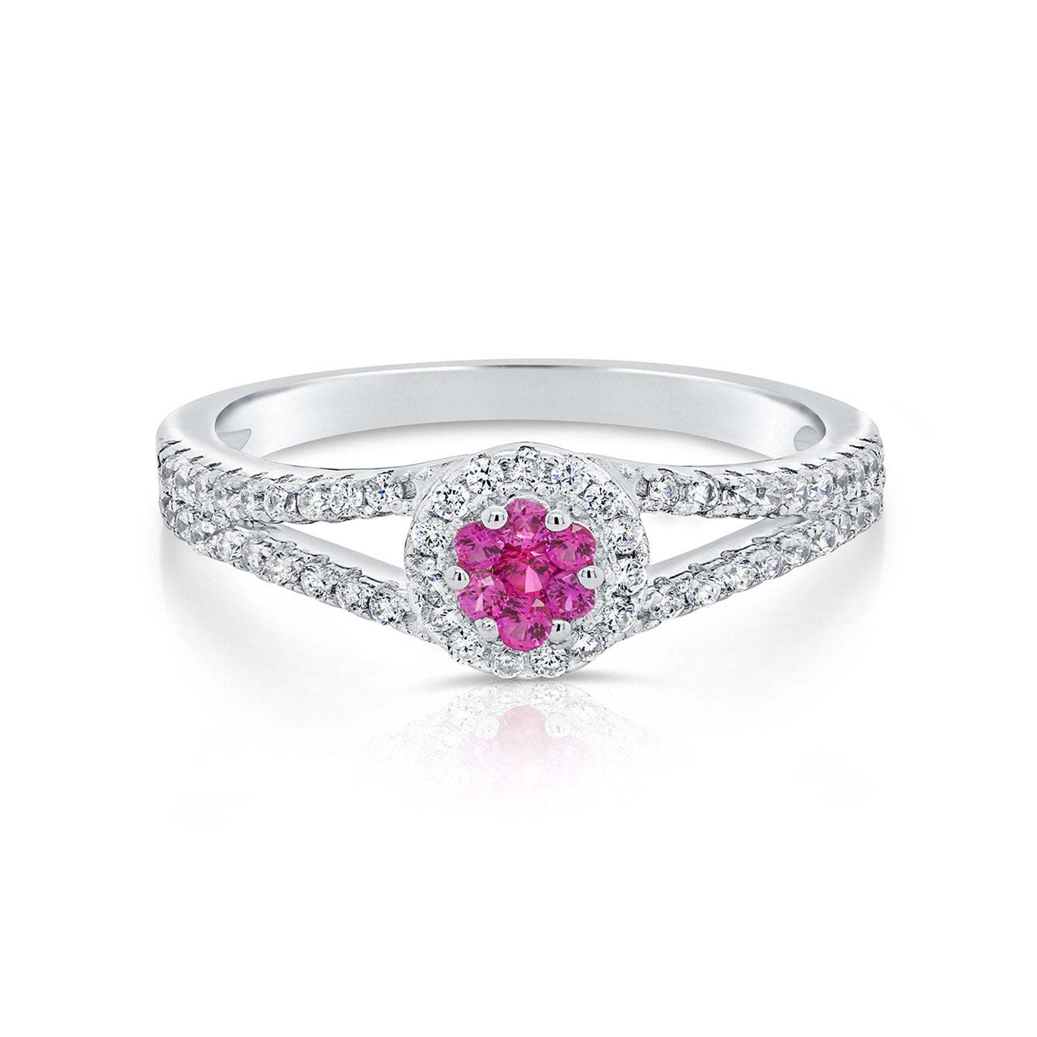 CZ Birthstone Solitaire Ring in Sterling Silver