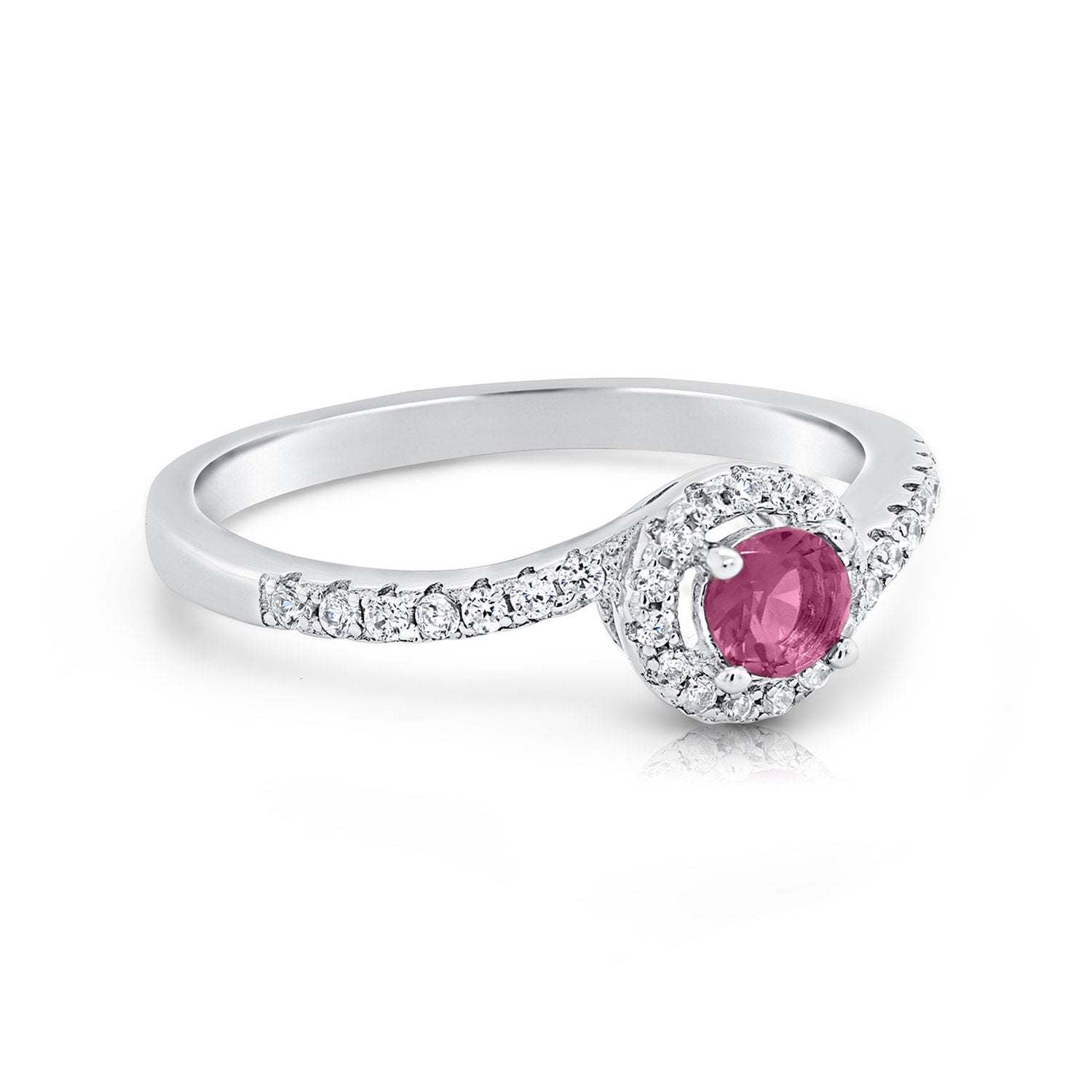 CZ Solitaire Birthstone Ring. Engagement Style in