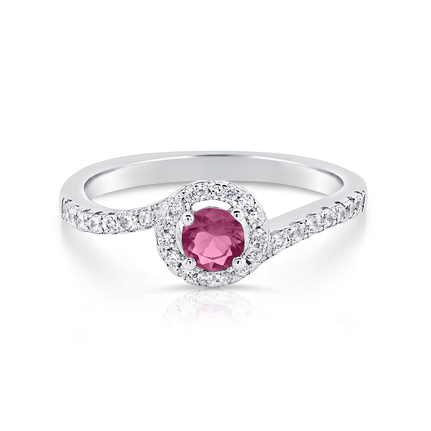 CZ Solitaire Birthstone Ring. Engagement Style in