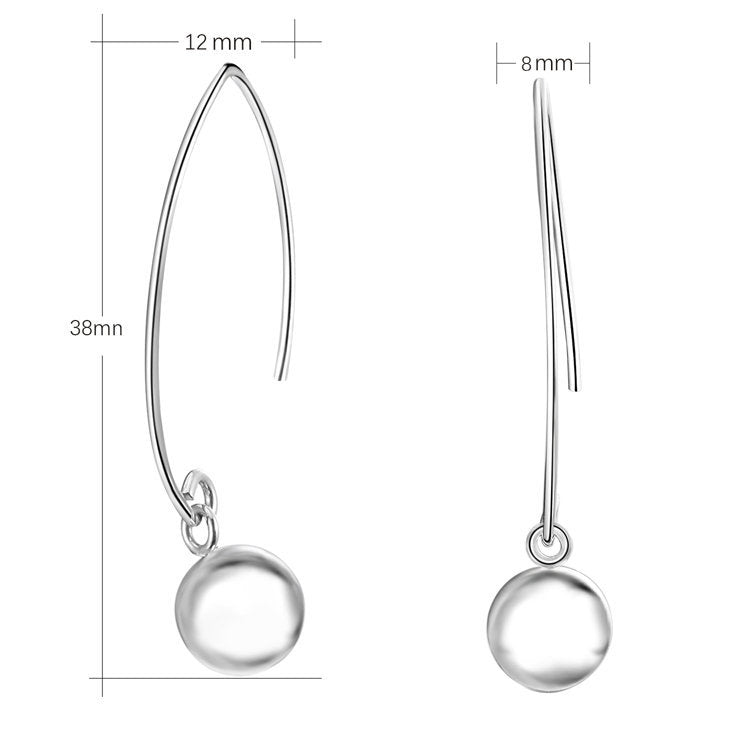 Dangle Ball Drop Earring in Sterling Silver