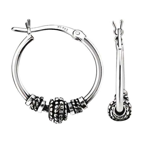 Bali Style Small Hoop Earrings in