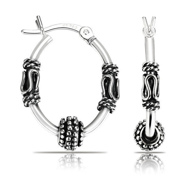 Bali Style Small Hoop Earrings in