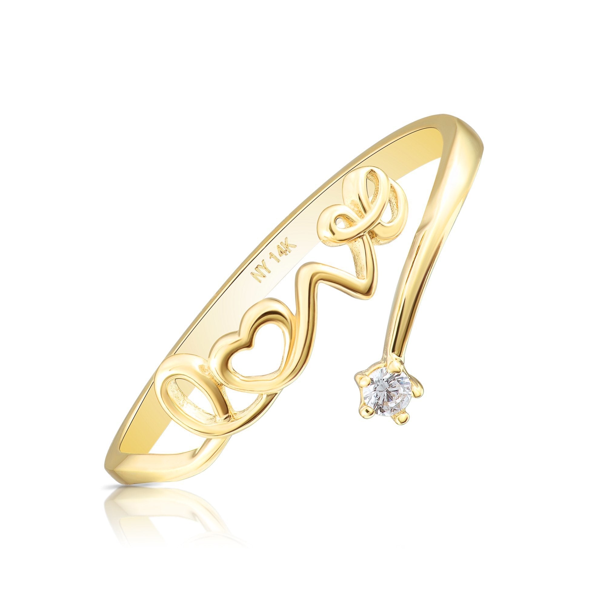 14K Yellow Gold Script LOVE Ring