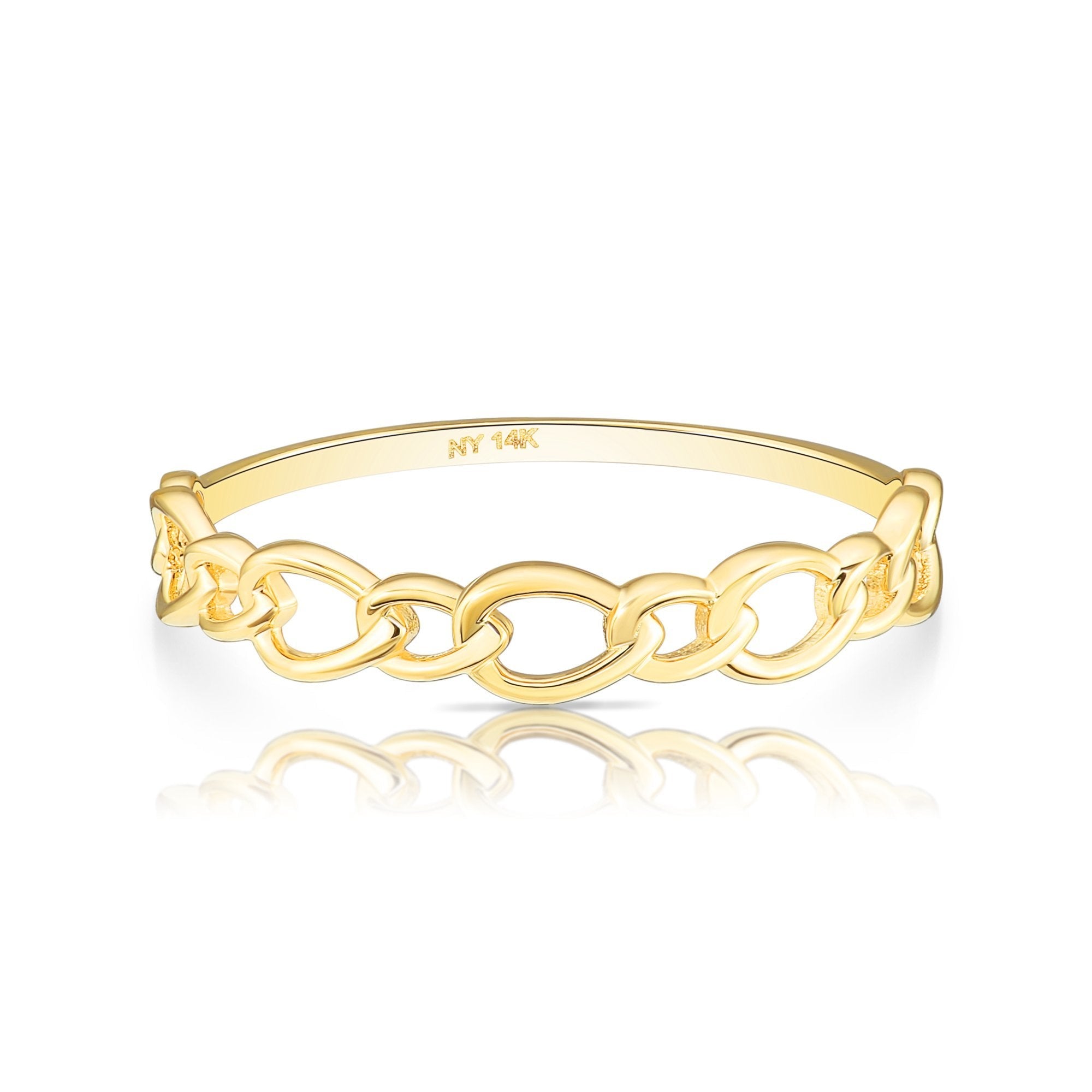 14k Gold Dainty Cuban Link Ring